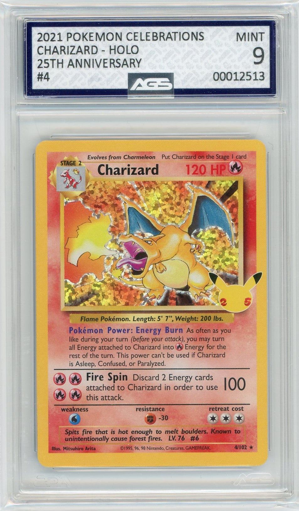 AGS (MINT 9) Charizard #4 - Celebrations (#00012513)