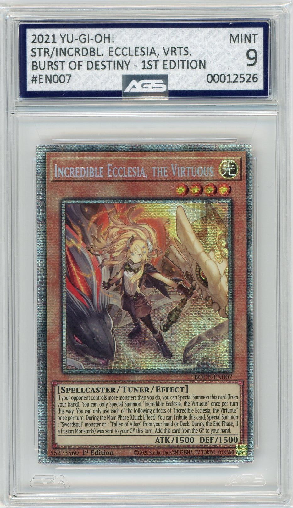 AGS (MINT 9) Incredible Ecclesia, the Virtuous #EN007 - Burst of Destiny (#00012526)