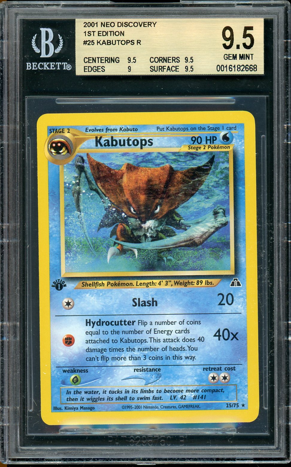 BGS (9.5) Kabutops R 2001 Pokémon Neo Discovery [1st Edition] (#0016182668)