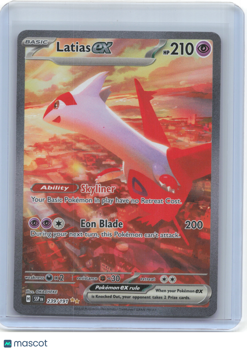 2024 Pokemon—Latias ex #239/191 Surging Sparks—Special Illustration Rare Holo
