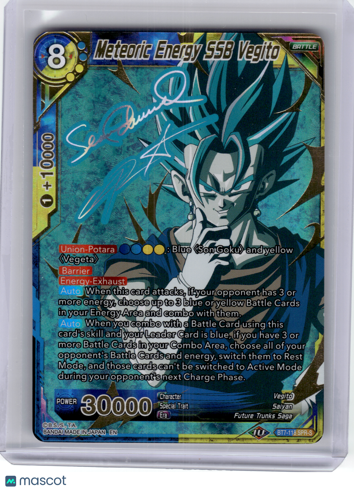 2019 DBS Card Game—Vegito #BT7-118 Assault of the Saiyans—SR Signature Foil
