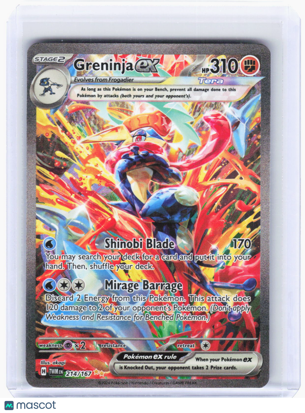2024 Pokemon—Greninja ex #214/167 Twilight Masquerade—SIR Holo