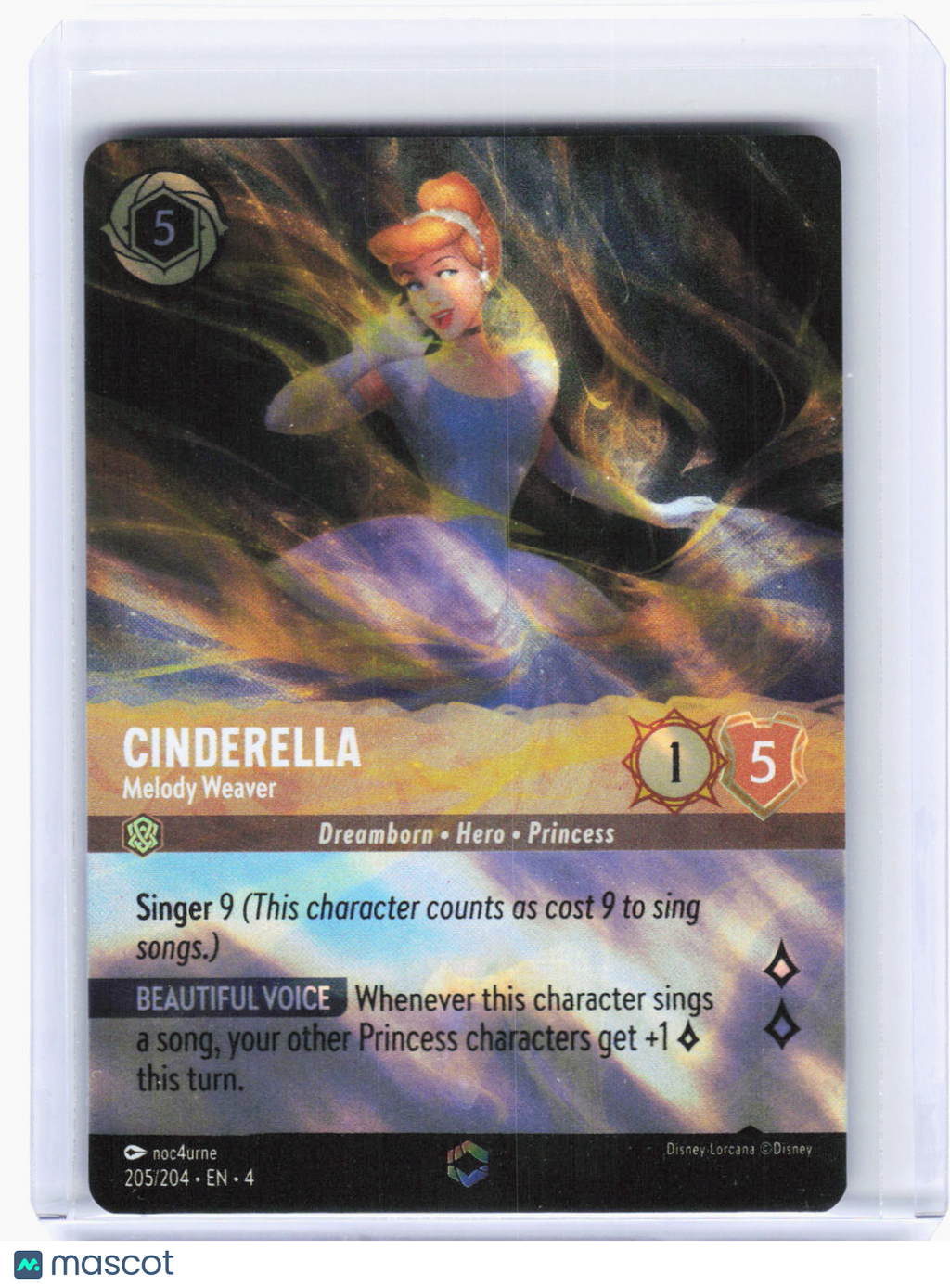 2024 Disney Lorcana—Cinderella-Melody Weaver #205 Ursula's Return—Enchanted Foil