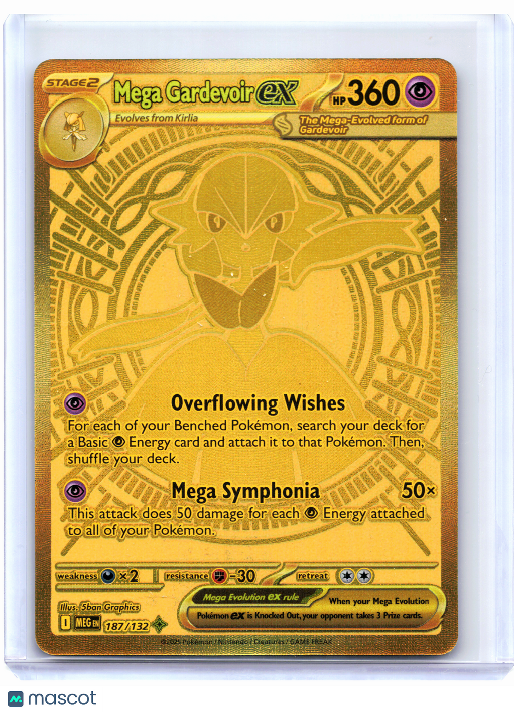 2025 Pokemon—Mega Gardevoir ex #187/132 Mega Evolution Base Set—Mega Hyper Rare