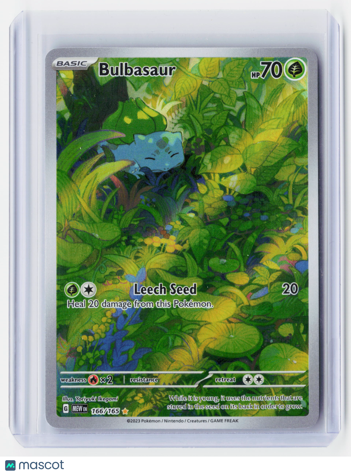 2023 Pokemon—Bulbasaur #166/165 Scarlet & Violet 151—Secret Rare Holo