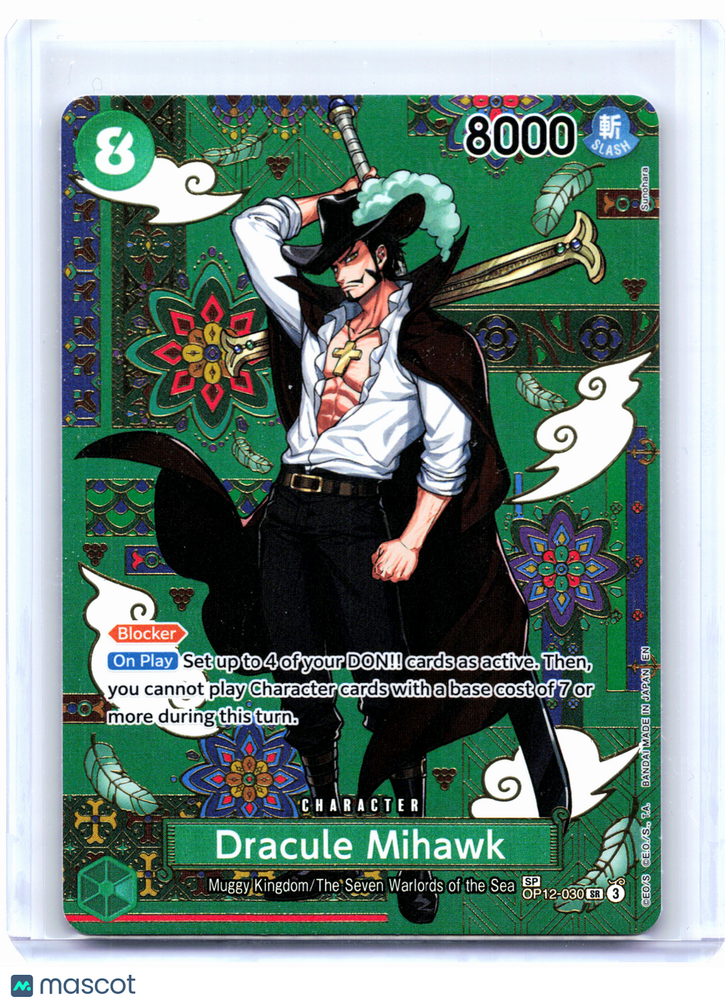 2026 One Piece TCG—Dracule Mihawk (SP) #OP12-030 The Azure Sea's Seven—SR Foil