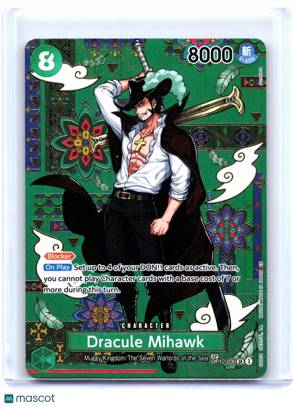 2026 One Piece TCG—Dracule Mihawk (SP) #OP12-030 The Azure Sea's Seven—SR Foil