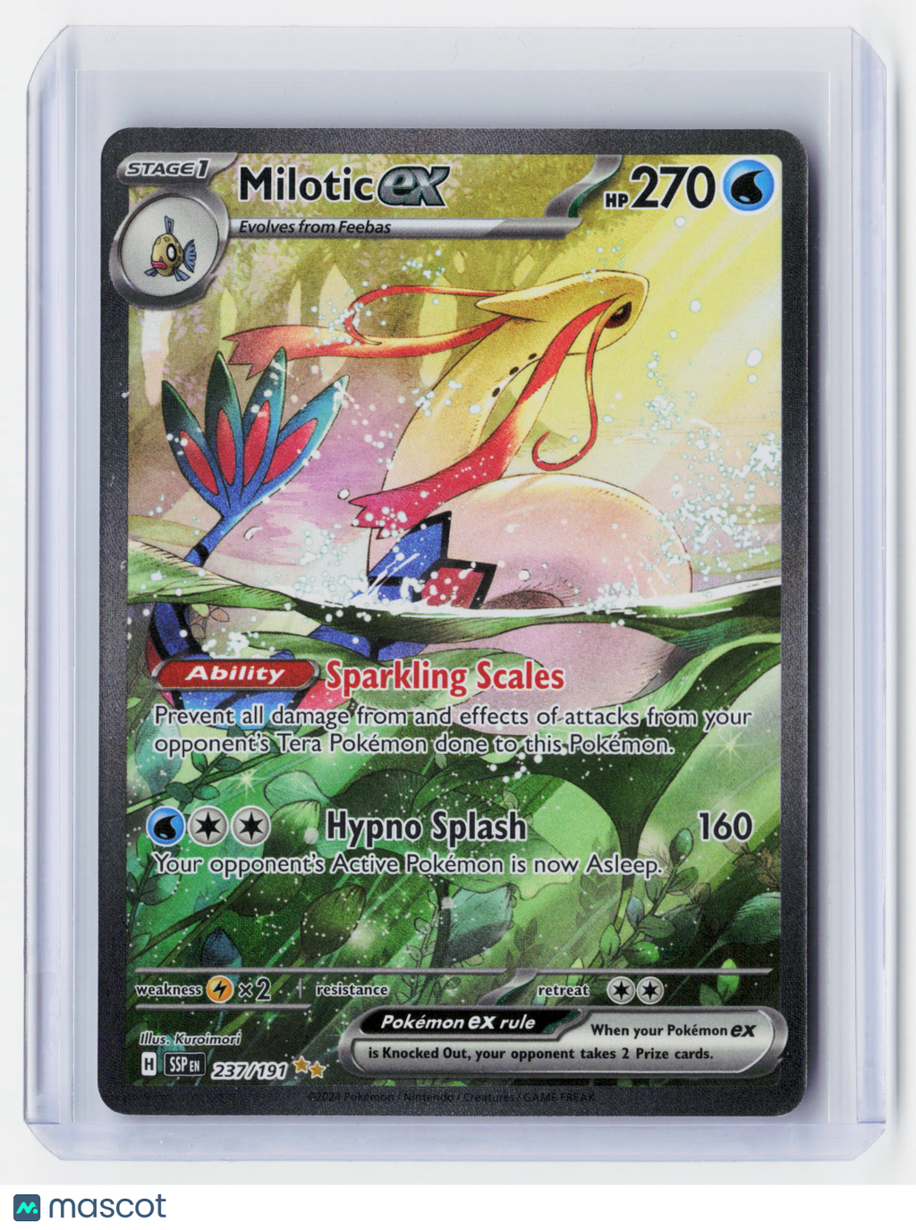 2024 Pokemon—Milotic EX #237/191 Surging Sparks—Secret Rare Holo