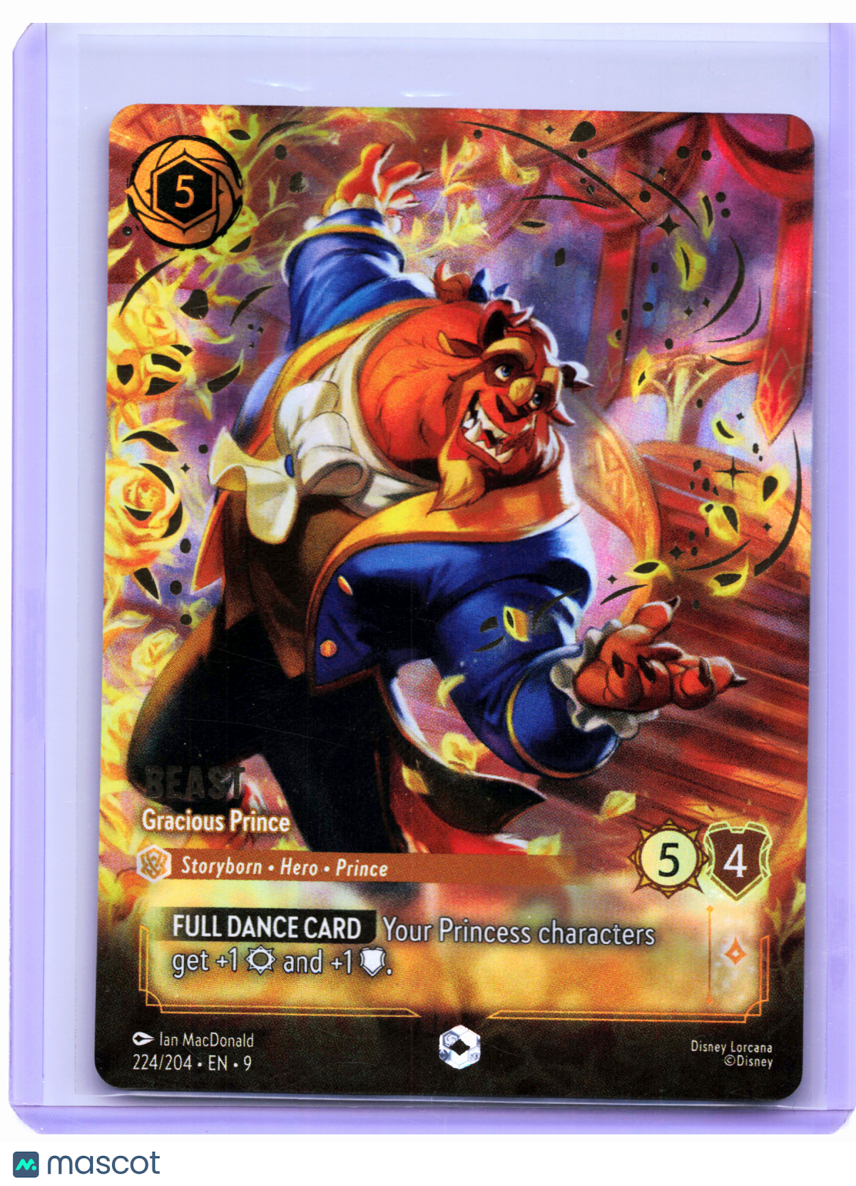 2025 Disney Lorcana—Beast - Gracious Prince #224/204 Fabled—Enchanted Foil