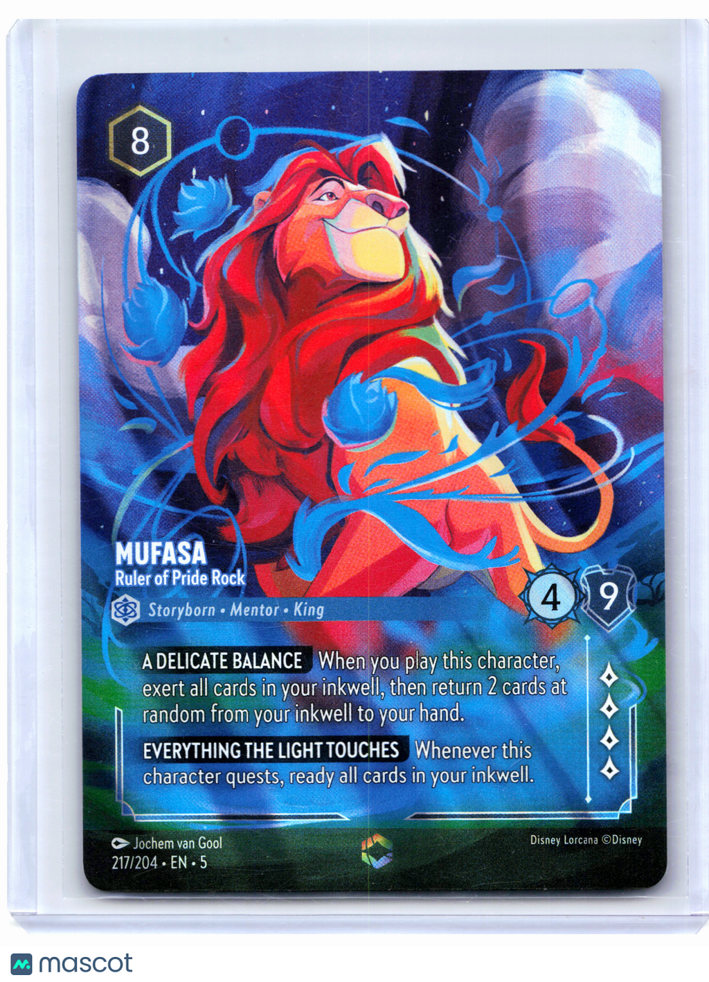 2024 Lorcana—Mufasa - Ruler of Pride Rock #217 Shimmering Skies—Enchanted Foil