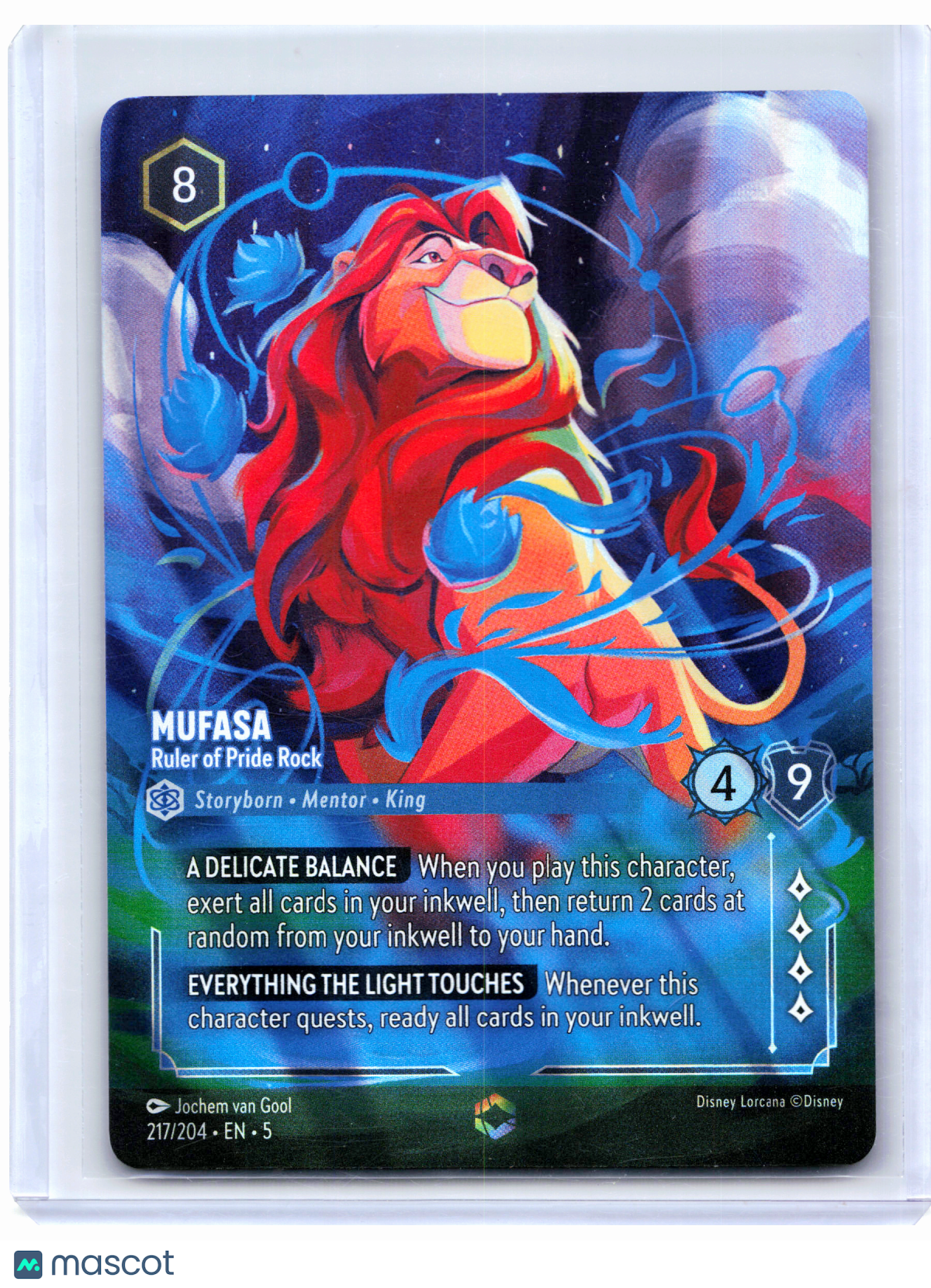 2024 Lorcana—Mufasa - Ruler of Pride Rock #217 Shimmering Skies—Enchanted Foil