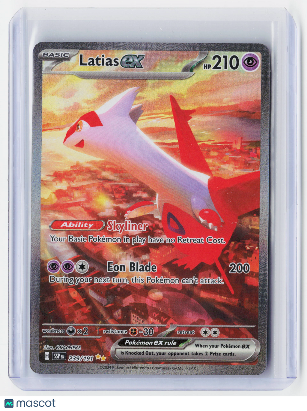 2024 Pokemon—Latias EX #239/191 Surging Sparks—Secret Rare Holo