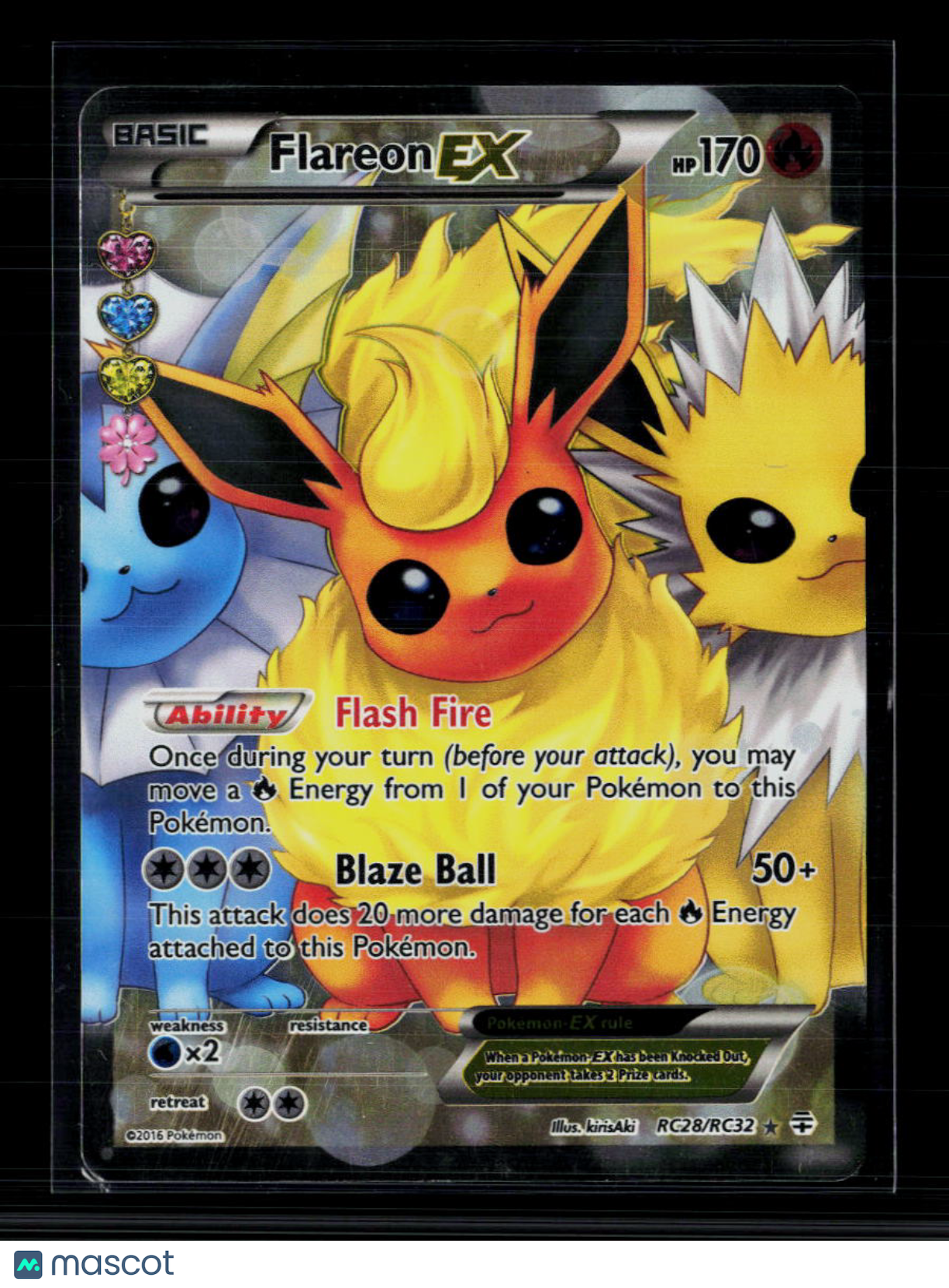 Pokemon 2016 Generations Flareon EX FA #RC28/RC32