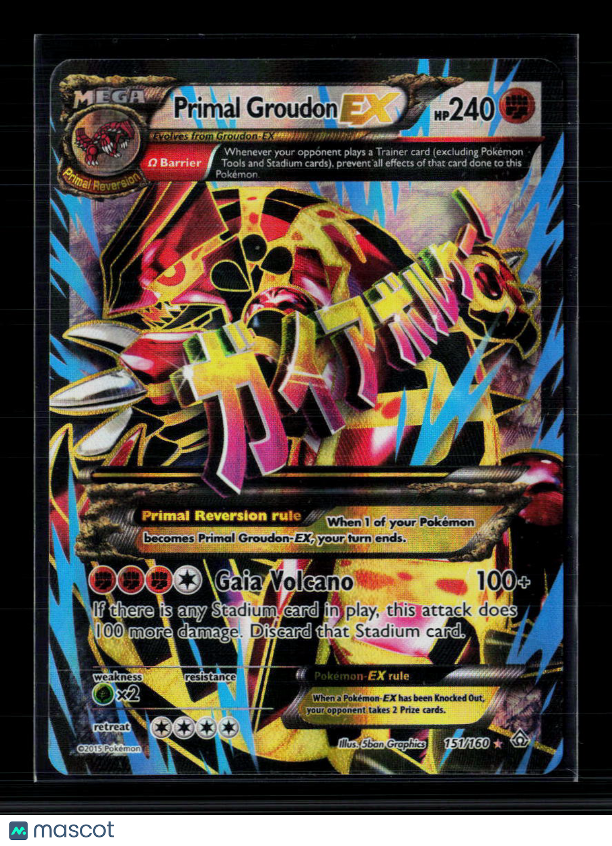 Pokemon 2015 Primal Clash Primal Groudon EX FA #151/160