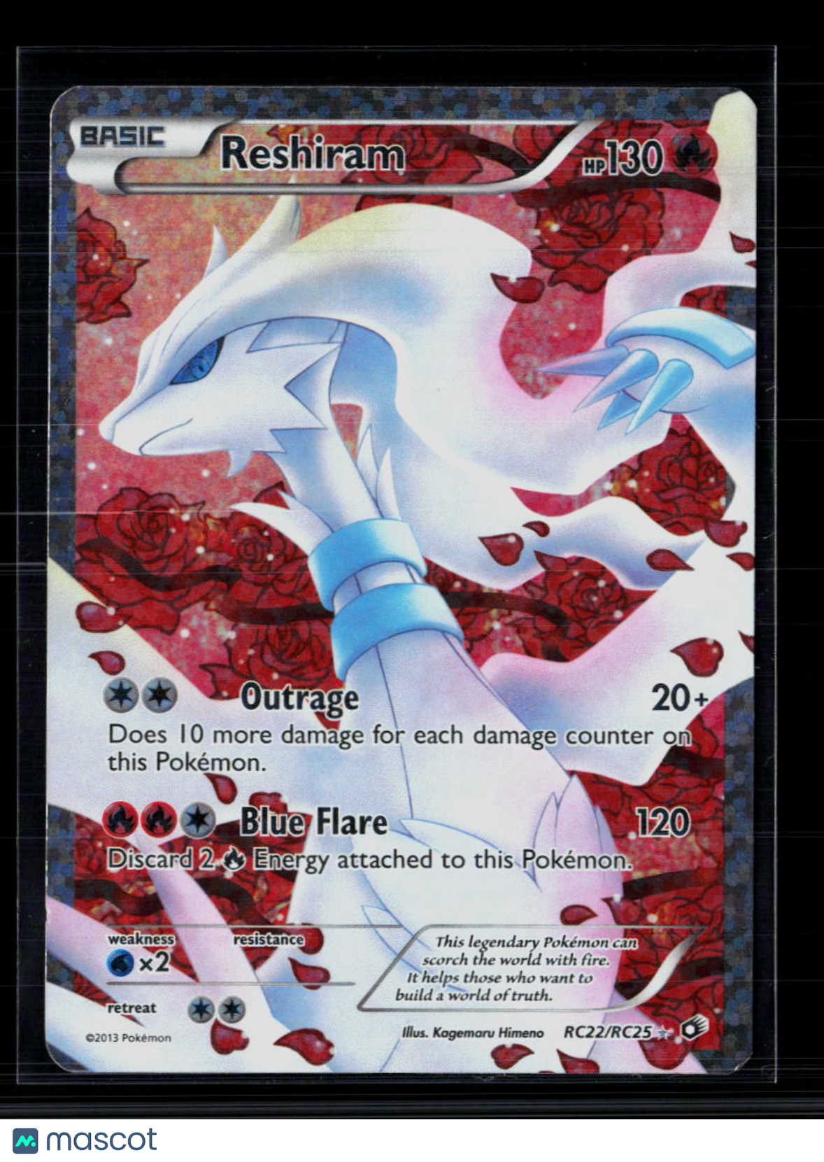 Pokemon 2013 Legendary Treasures Reshiram FA #RC22/RC25