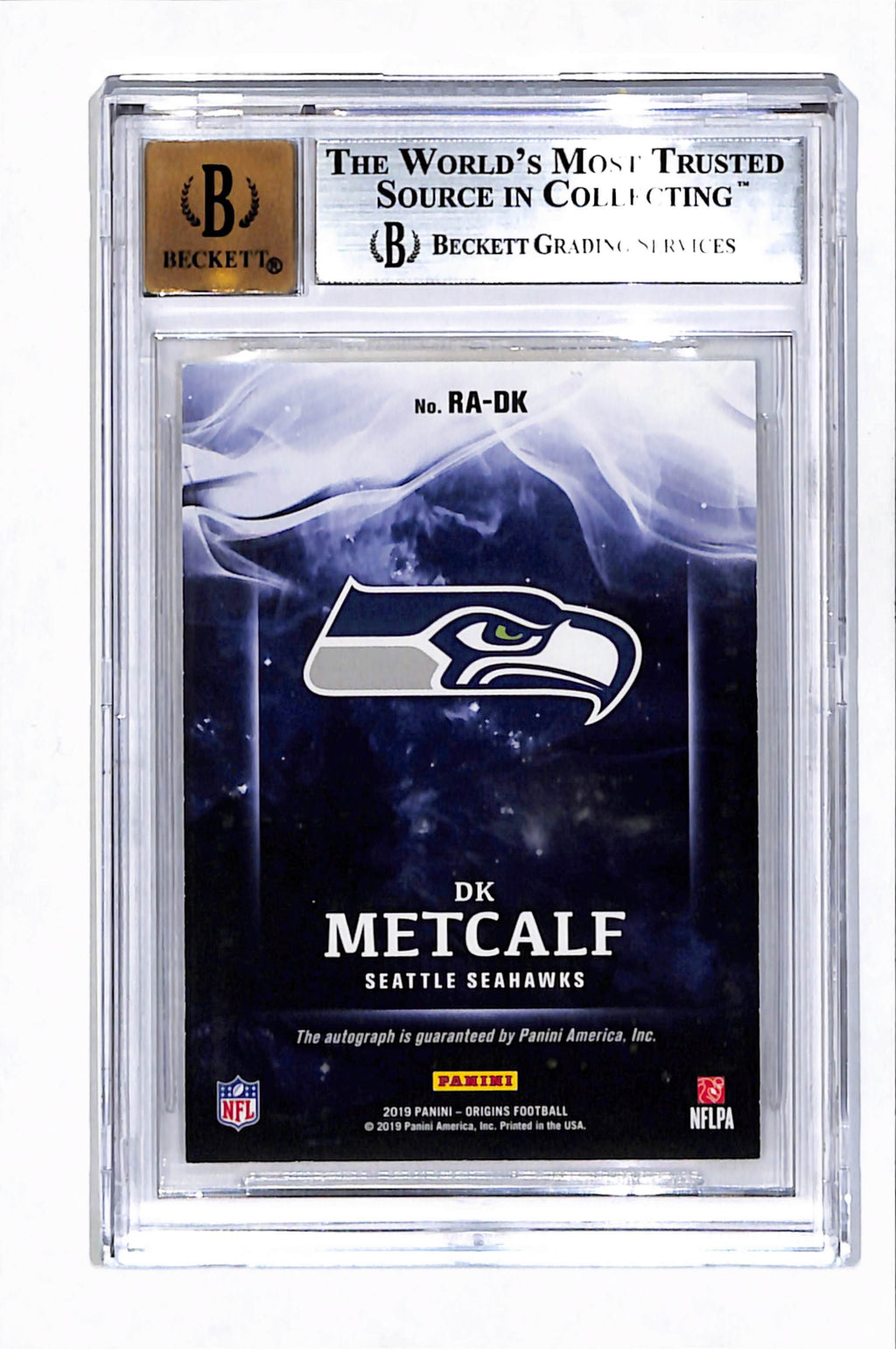 2019 Panini Origins Rookie Autographs Gold /10 DK Metcalf #13 BGS 8.5 Auto 10