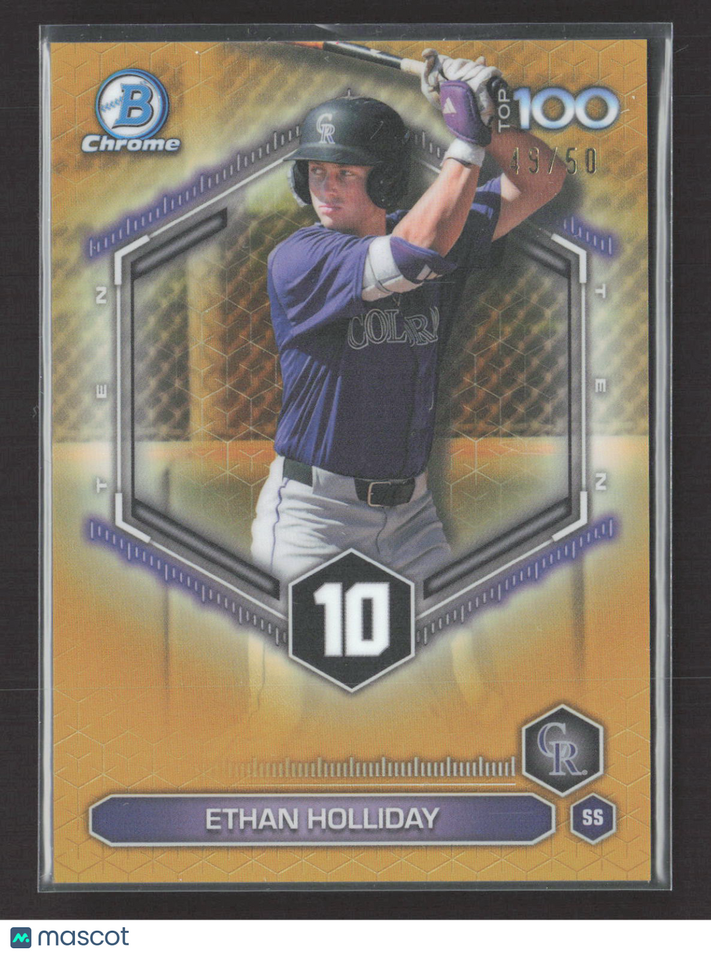 2026 Bowman Chrome Top 100 Ethan Holliday #BTP-10 Gold Refractor 19/50