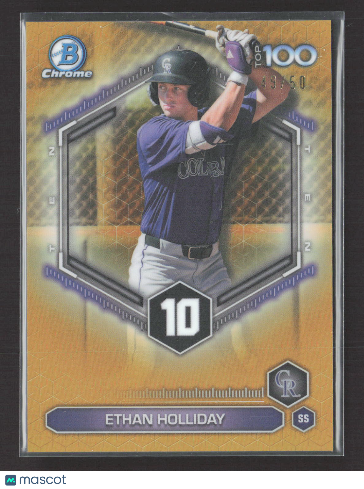 2026 Bowman Chrome Top 100 Ethan Holliday #BTP-10 Gold Refractor 19/50