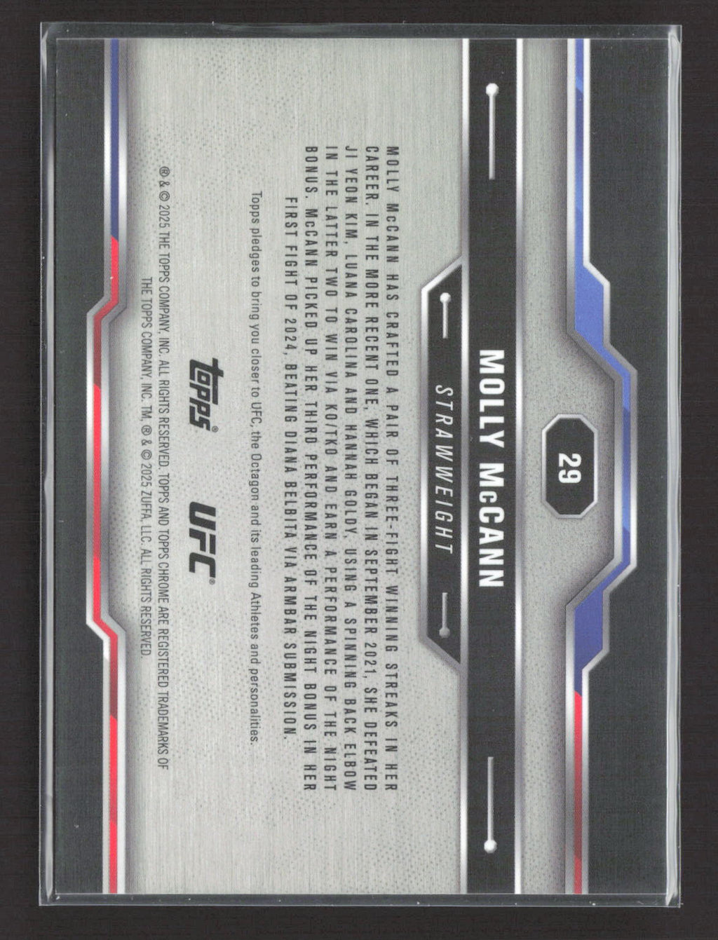 2024 Topps Chrome UFC Molly McCann #29 Padparascha 1/1