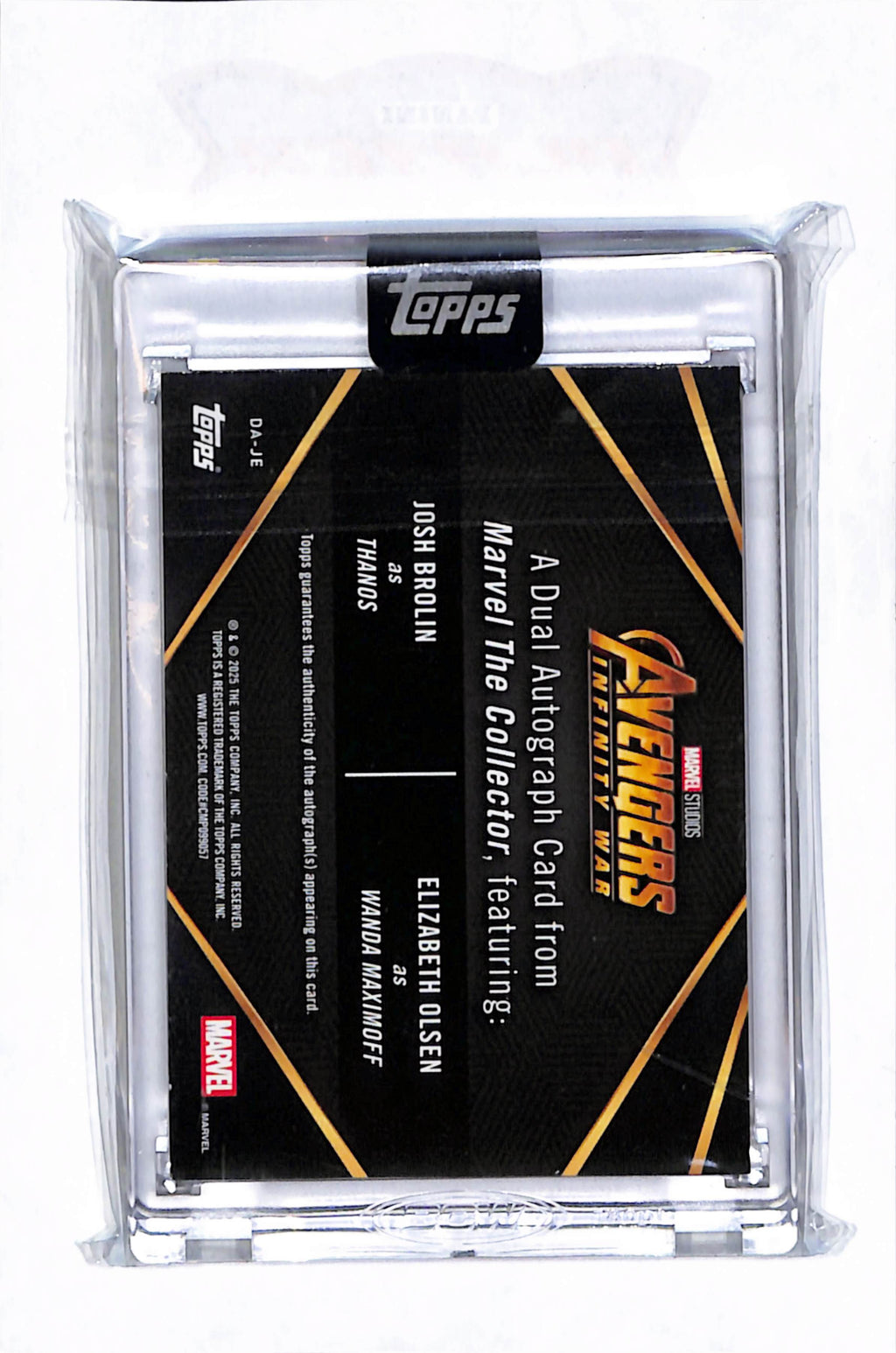 2025 Topps Marvel Collector Thanos Josh Brolin Wanda Elizabeth Olsen Auto /25