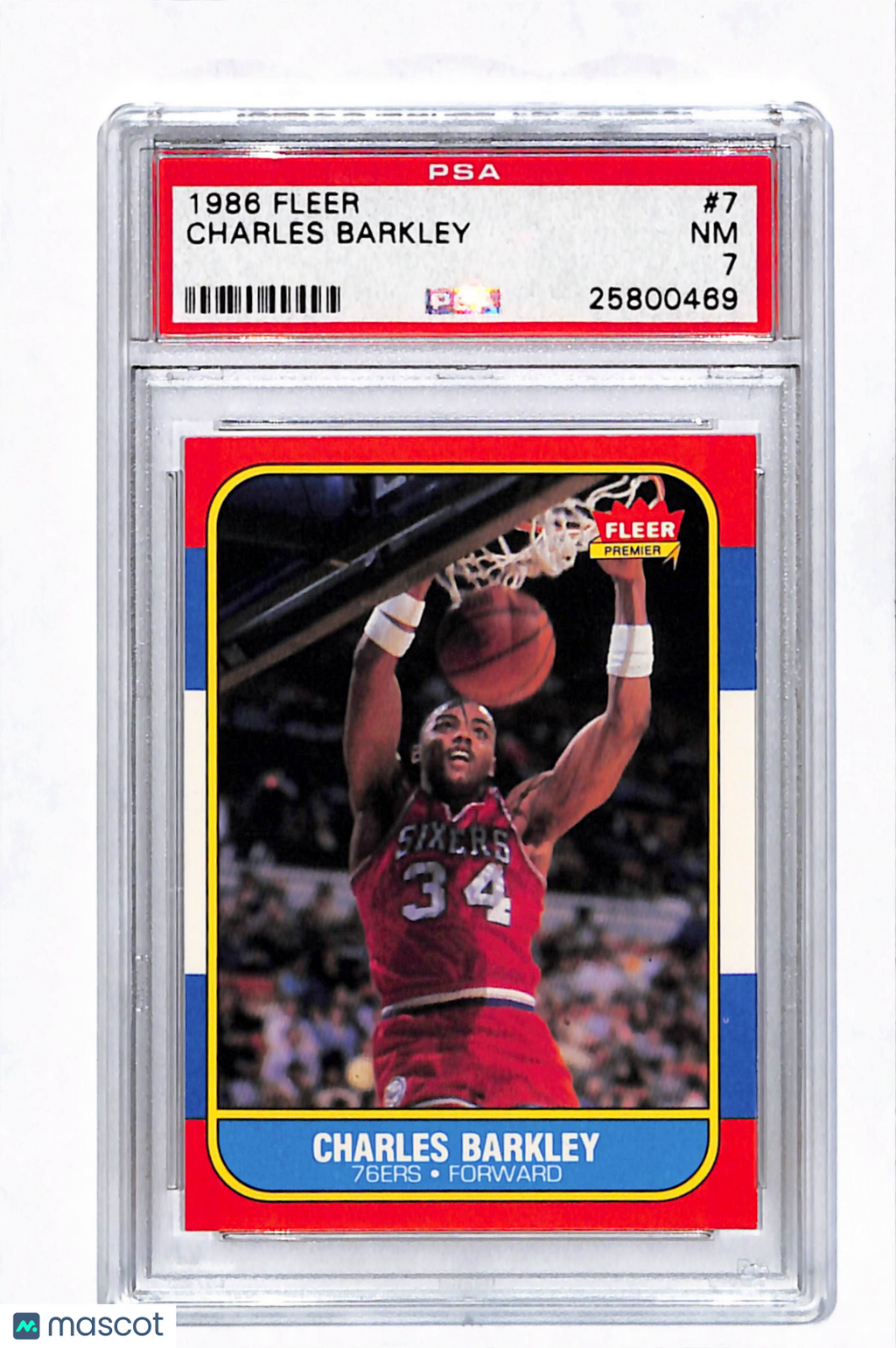 1986 Fleer Charles Barkley #7 PSA 7