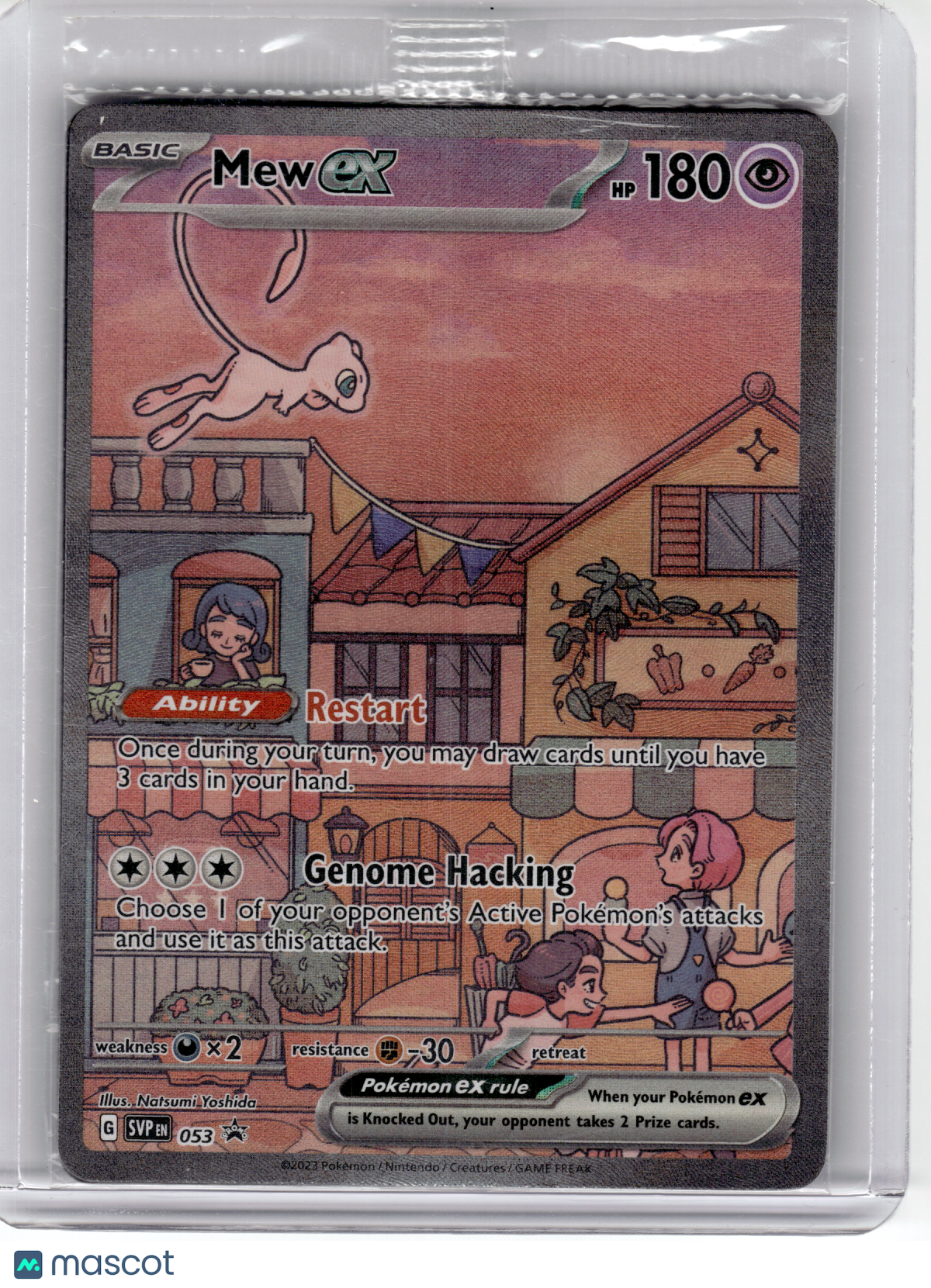 2023 Pokemon—Mew EX #053 Scarlet & Violet 151—Black Star Promo Etched (Sealed)