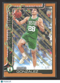 2025 Topps Holiday Hugo Gonzalez #H188 Gold Glitter RC 1/1