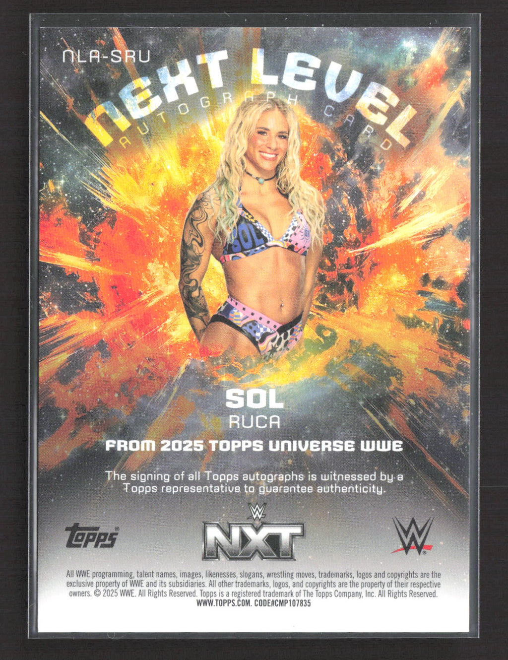 2025 Topps Universe WWE Next Level Sol Ruca #NLA-SRU Auto