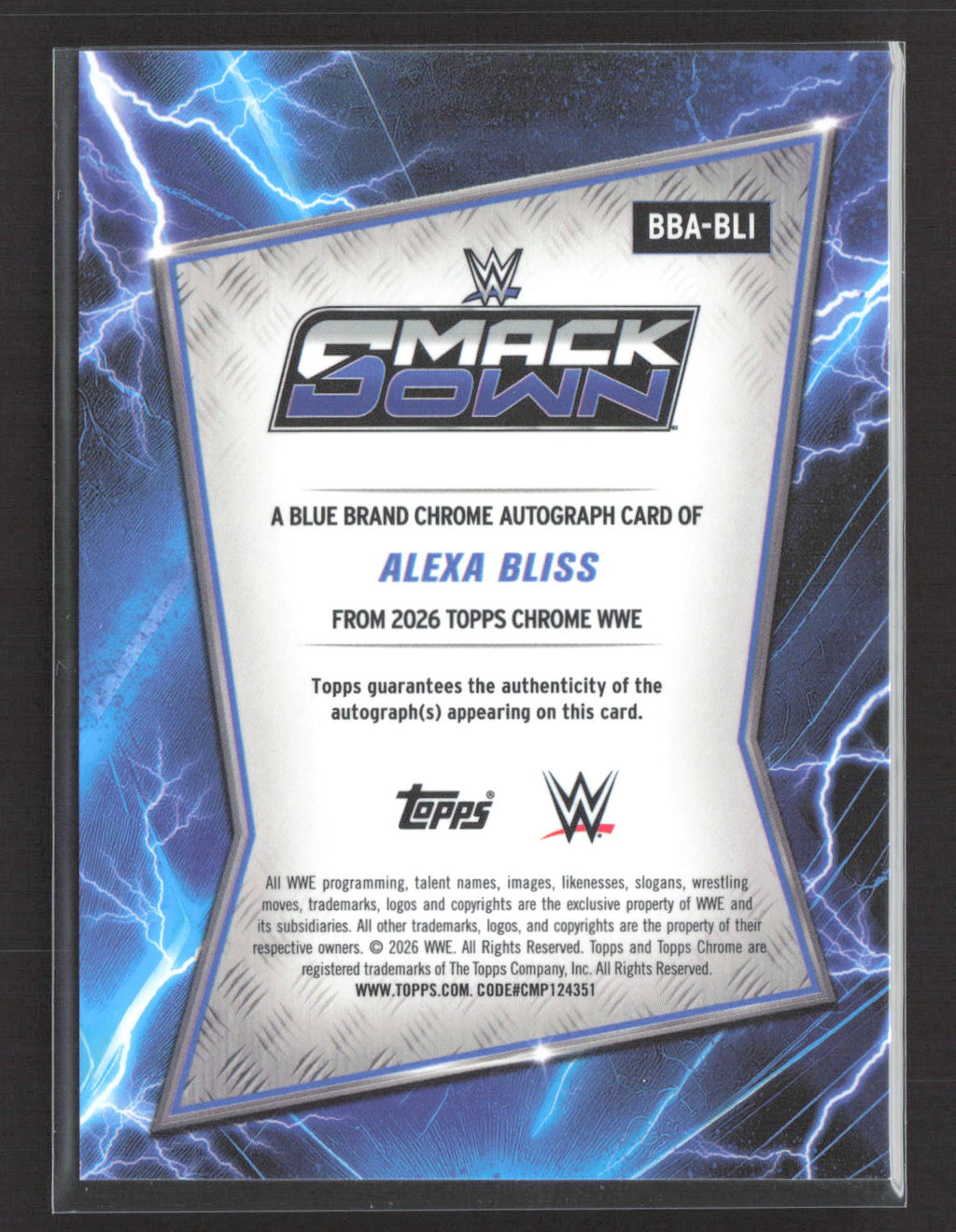2026 Topps Chrome WWE Alexa Bliss #BBA-BLI Geometric Auto