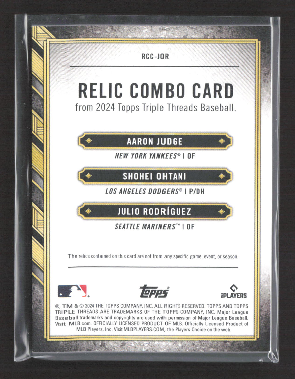 2024 Topps Triple Threads Julio Rodríguez Shohei Ohtani Aaron Judge Patch /3