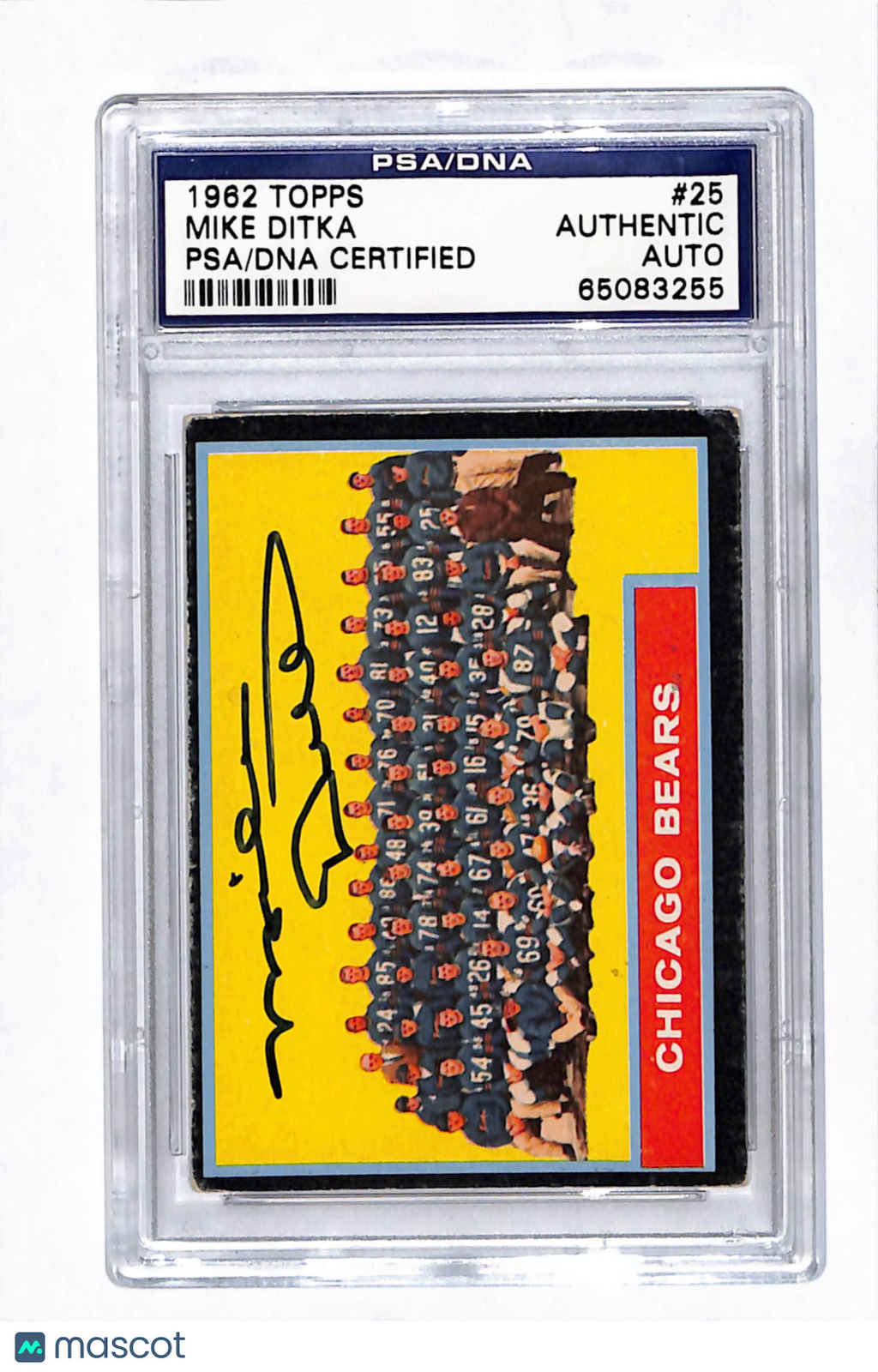 1962 Topps Mike Ditka #25 Auto Psa Authentic