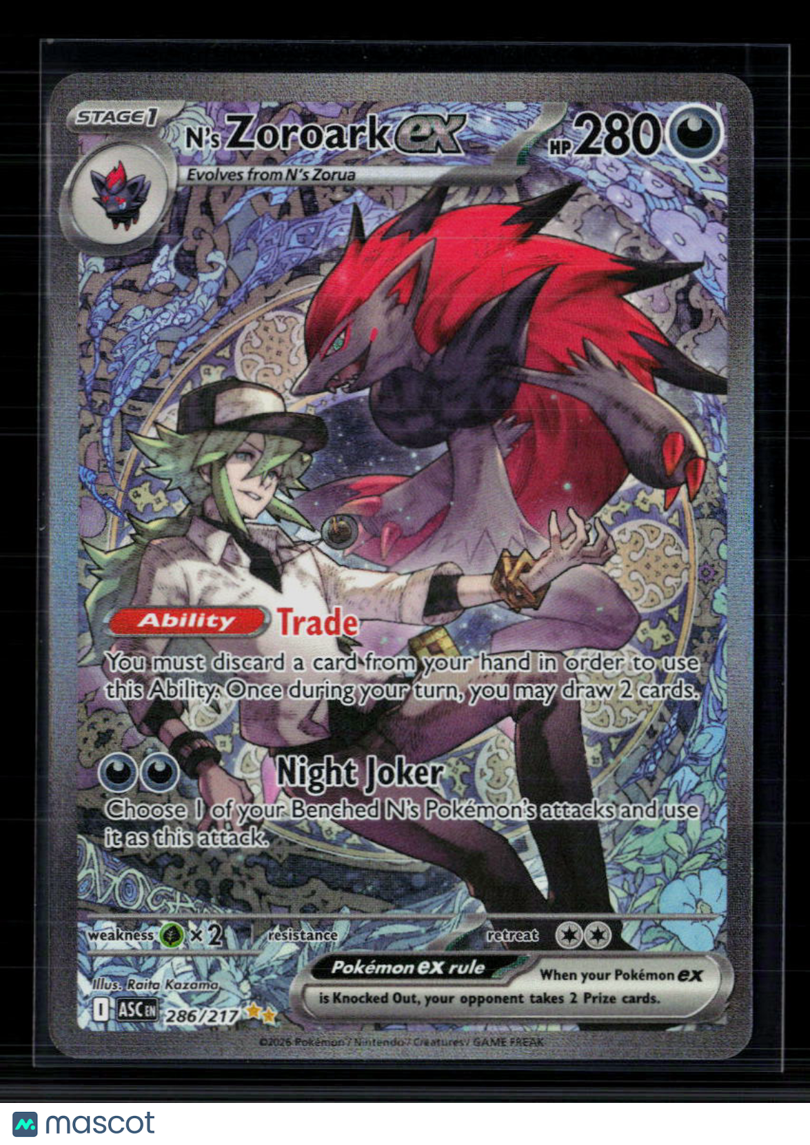 Pokemon 2026 Mega Evolution – Ascended Heroes N'S Zoroark EX SAR #286/217