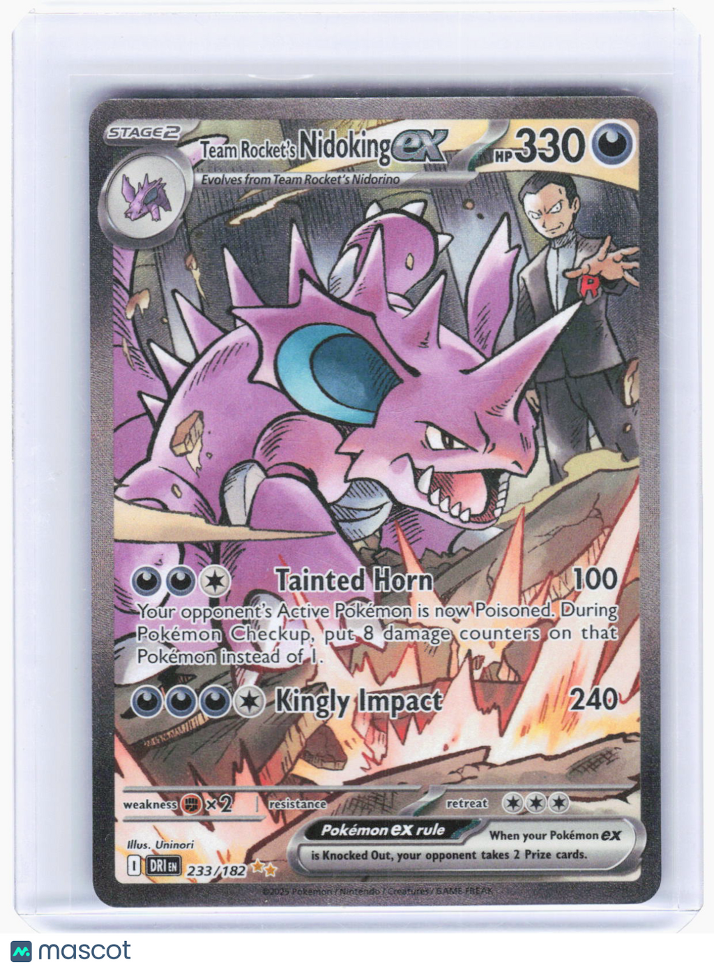 2025 Pokemon—Team Rocket's Nidoking ex #233/182 Destined Rivals—SIR Holo