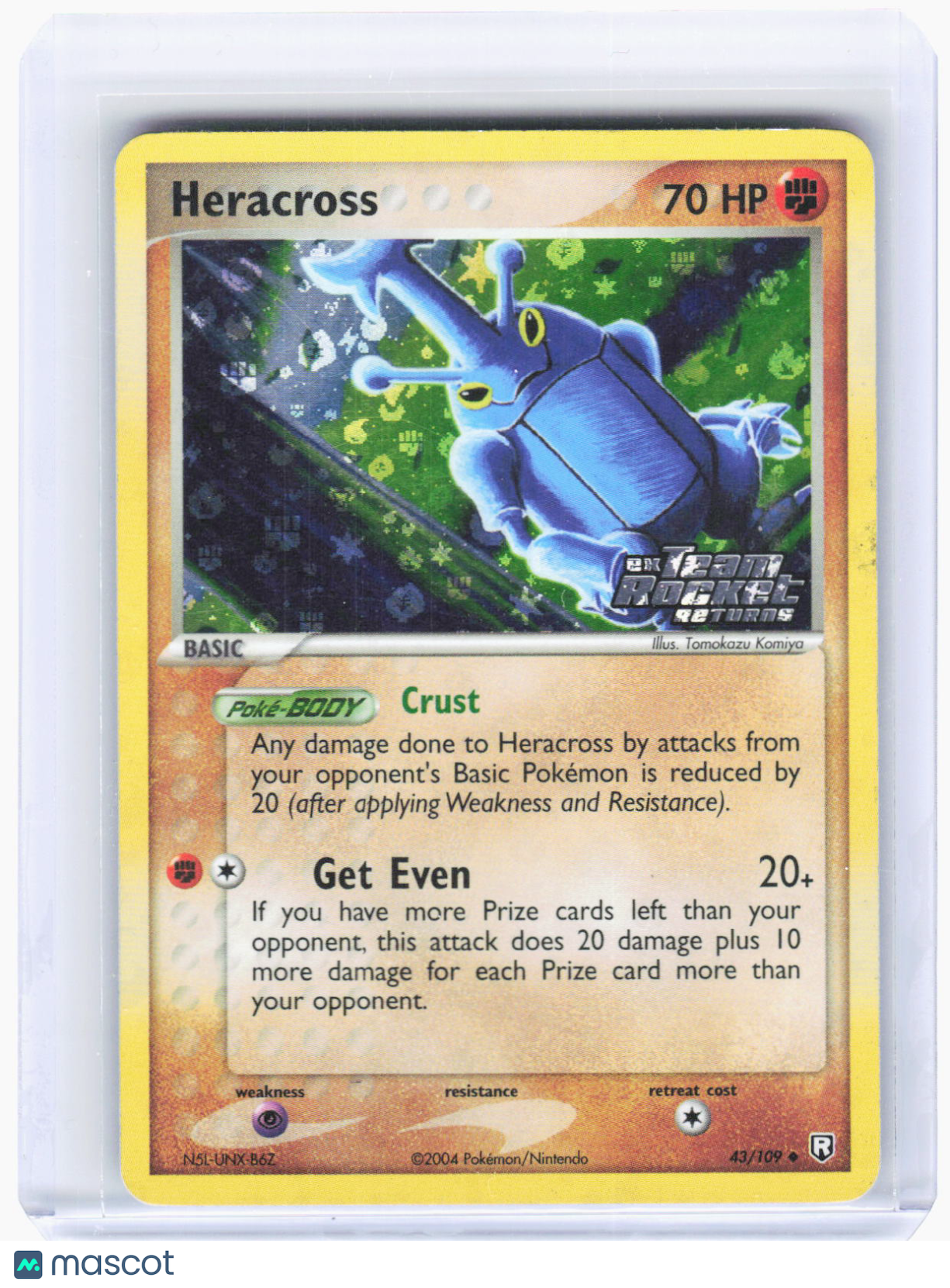 2004 Pokemon—Heracross #43 Team Rocket Returns—Uncommon Reverse Holo [LP]