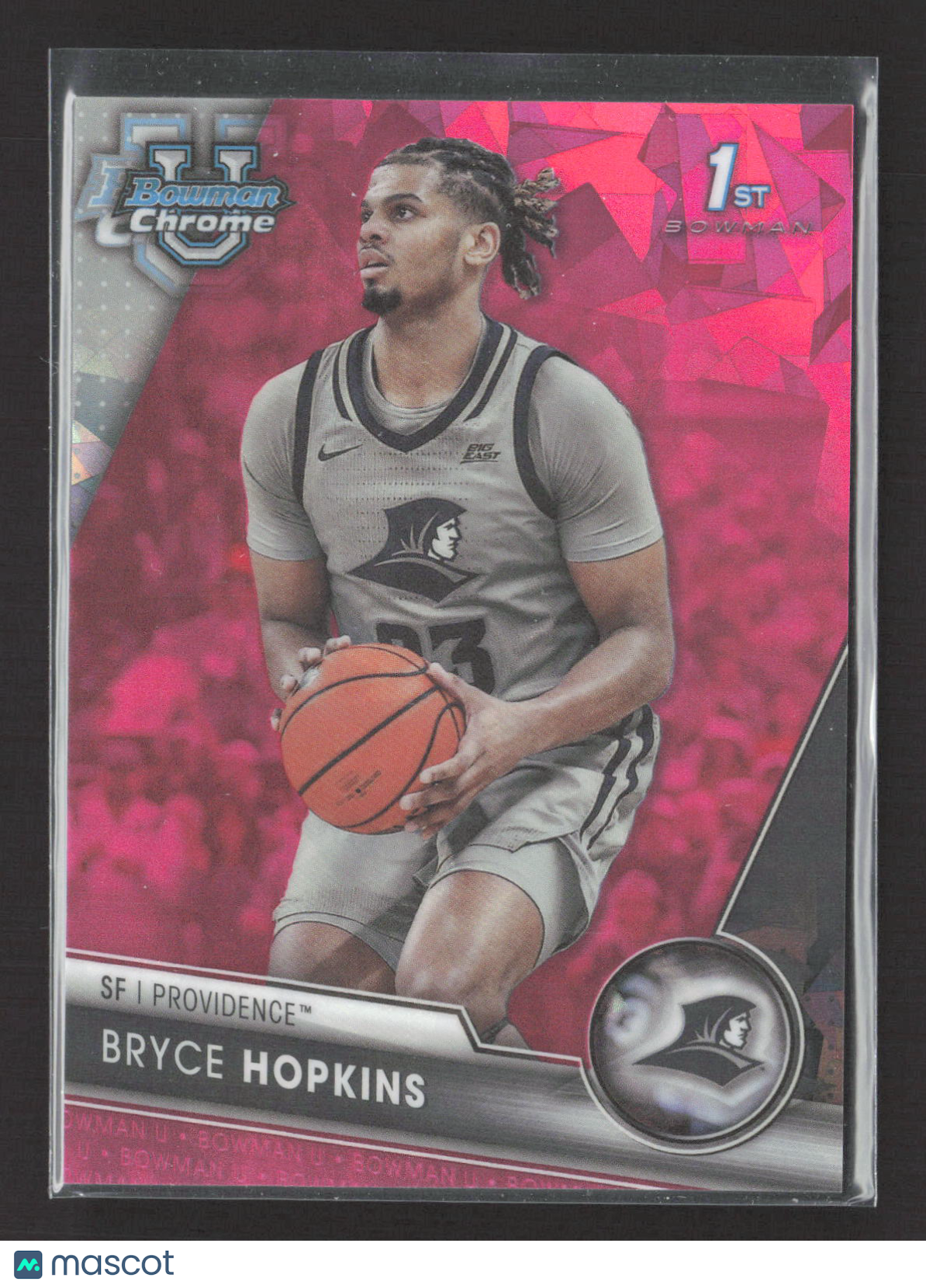2024 Bowman Chrome University Bryce Hopkins #70 Pink Padparascha 1/1 1st Bowman
