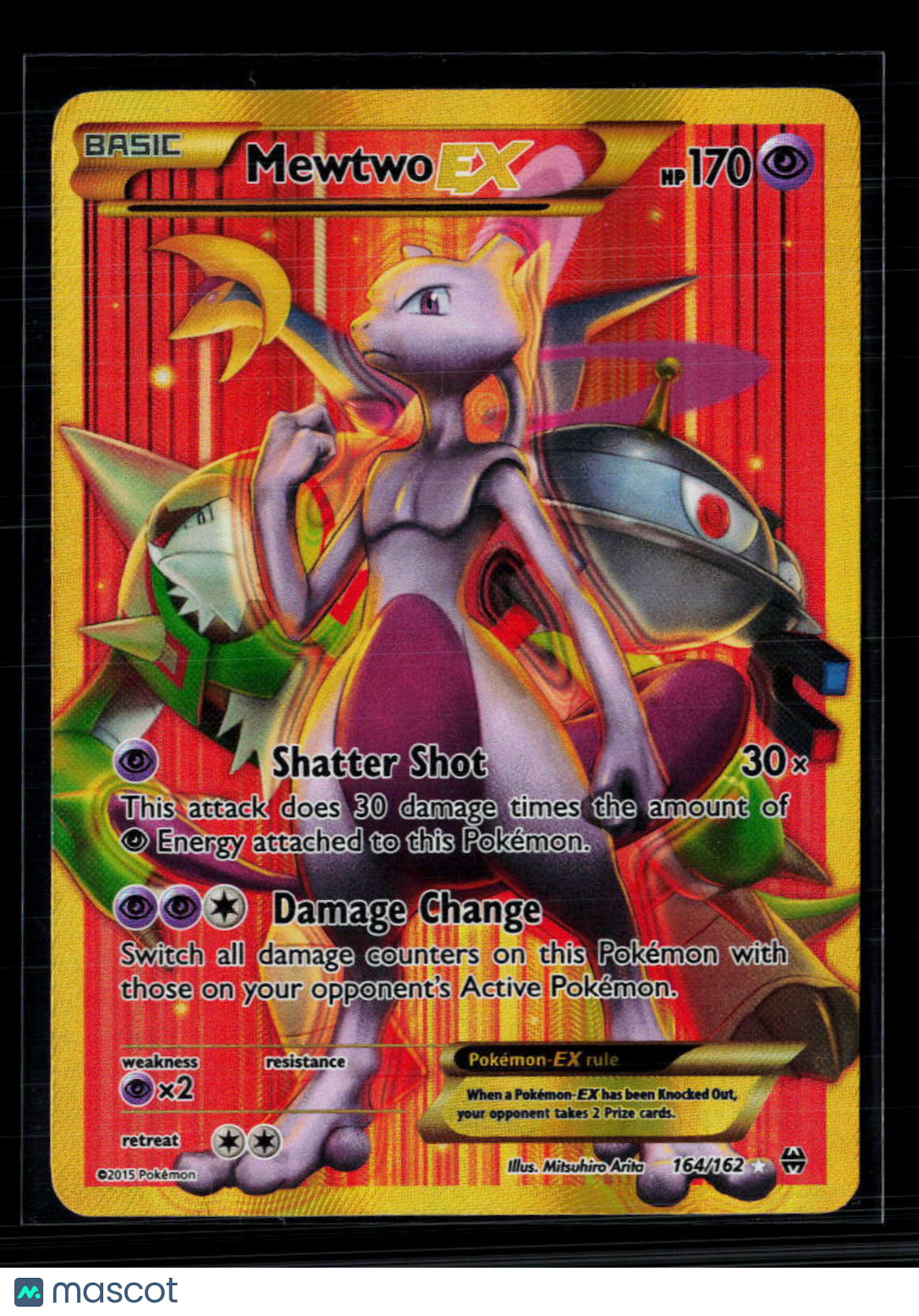 Pokemon 2015 BREAKthrough Mewtwo EX SR FA #164/162