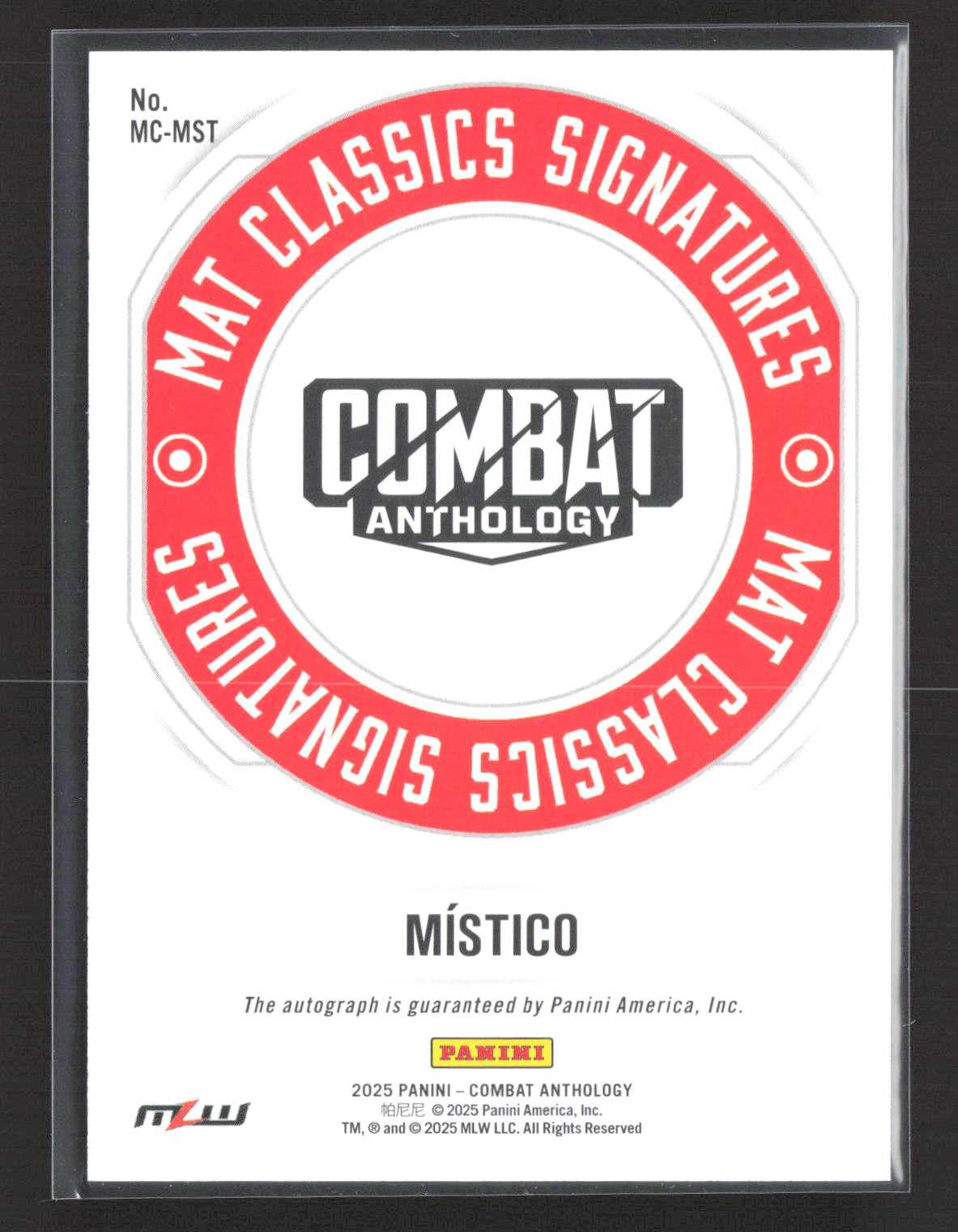 2025 Combat Anthology Mat Classics Signatures Mistico #MC-MST Gold 04/10 Auto