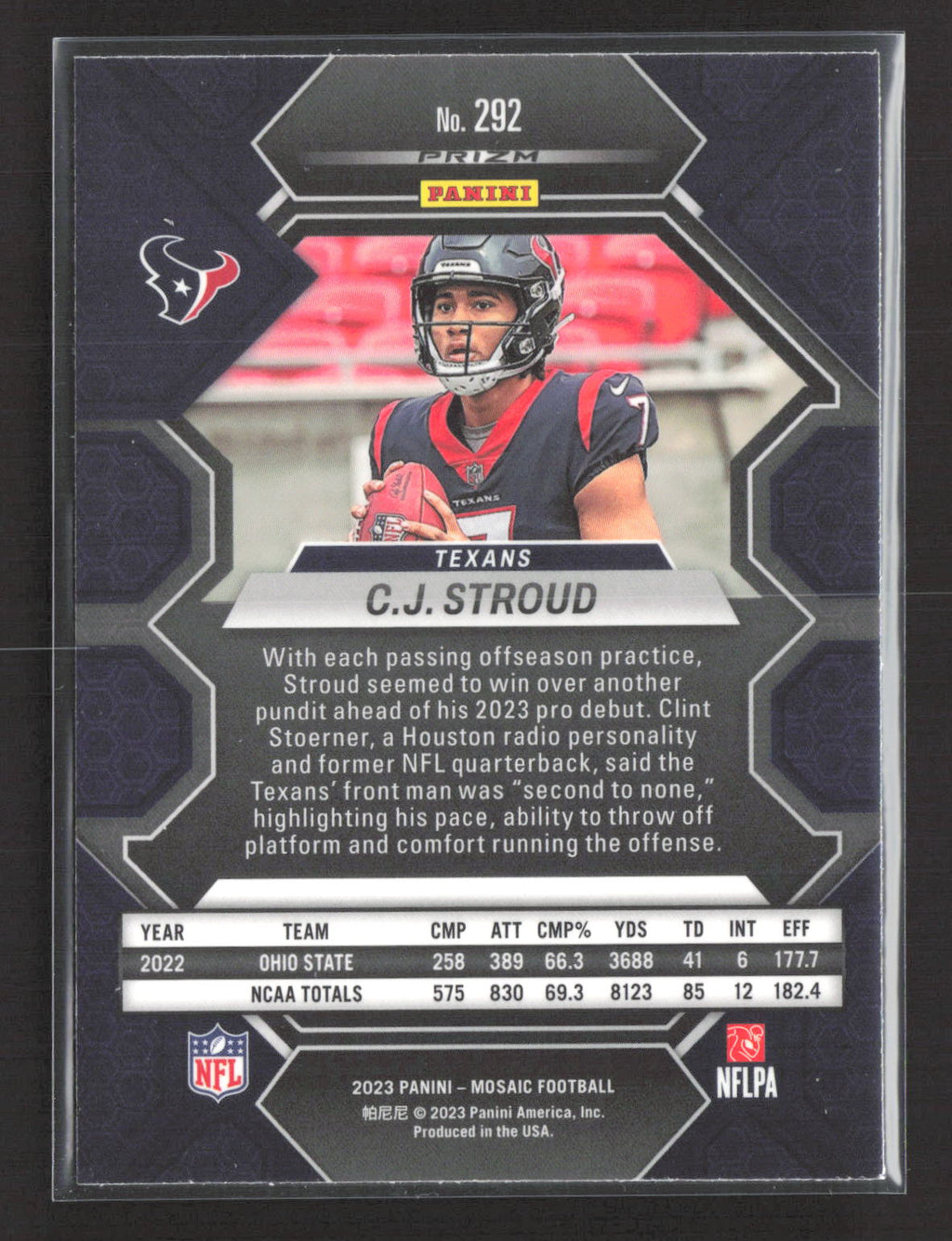 2023 Panini Mosaic Prizm C.J. Stroud #292 Honeycomb RC