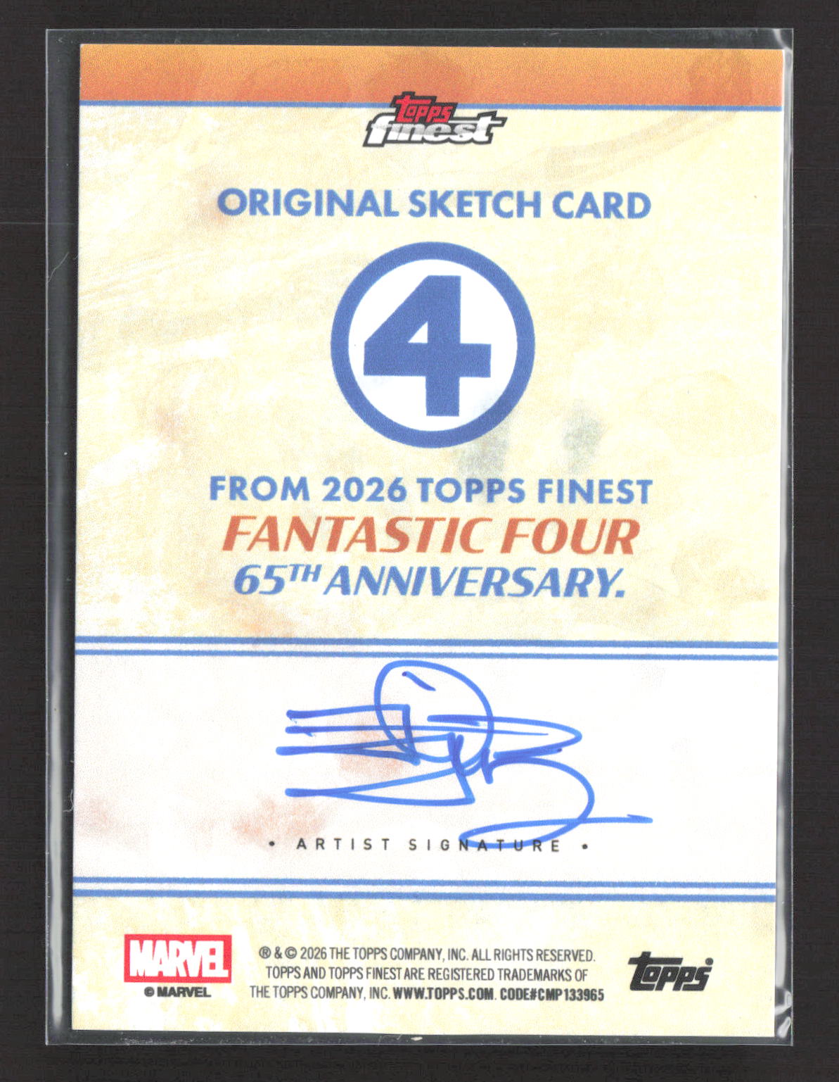 2026 Topps Finest Fantastic Four 65th Anniversary Black Panther Sketch Card