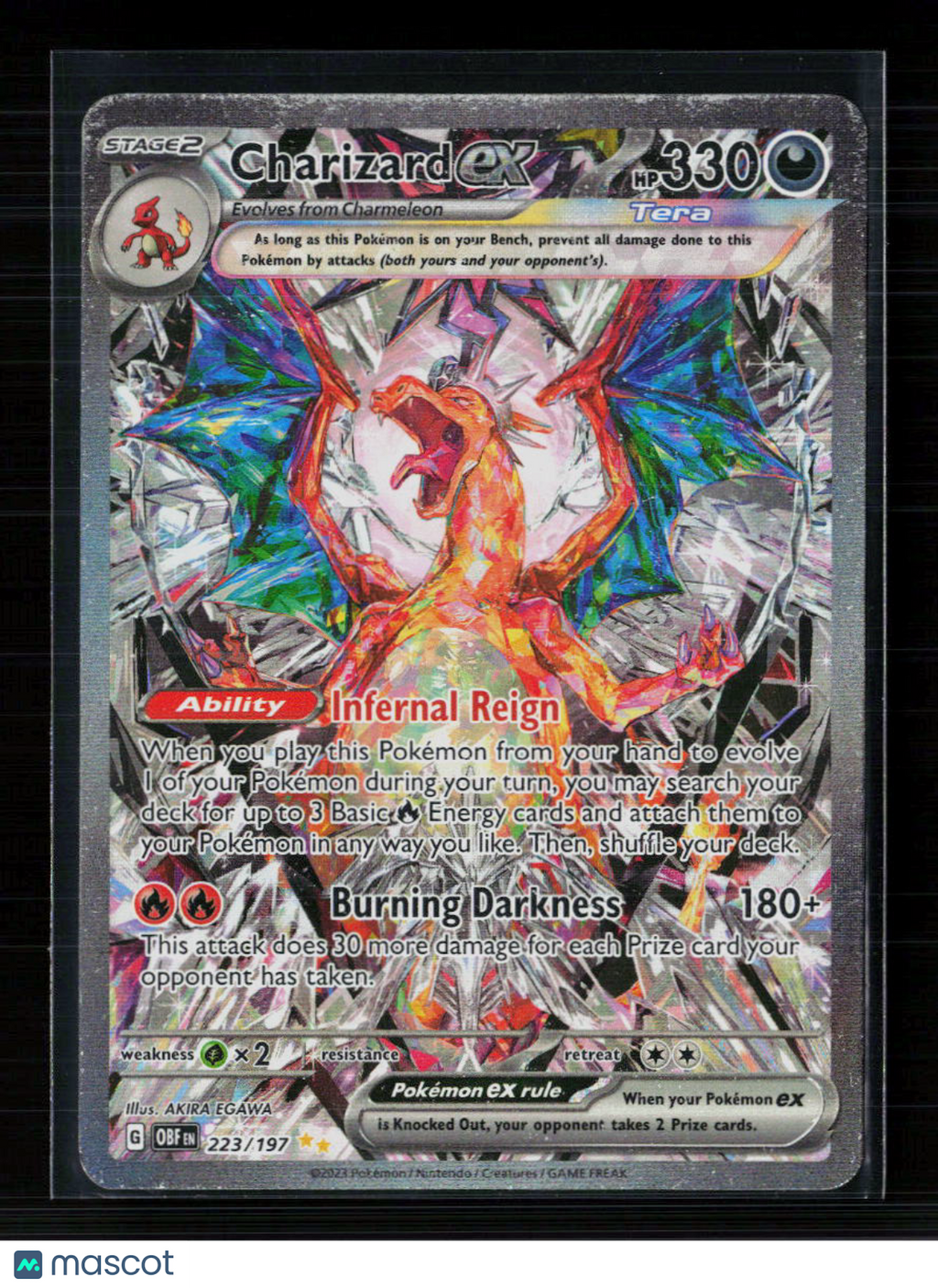 Pokemon 2023 Obsidian Flames Charizard EX SAR #223/197