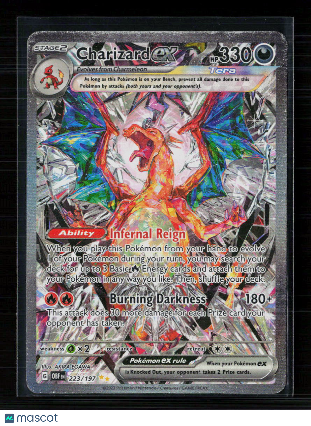 Pokemon 2023 Obsidian Flames Charizard EX SAR #223/197