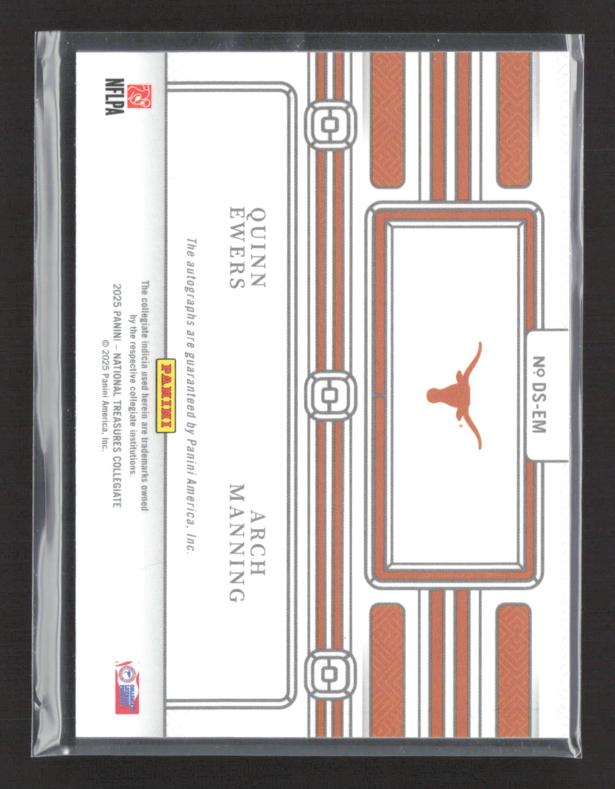 2025 National Treasures Quinn Ewers Arch Manning #DS-EM 05/15 RC Auto