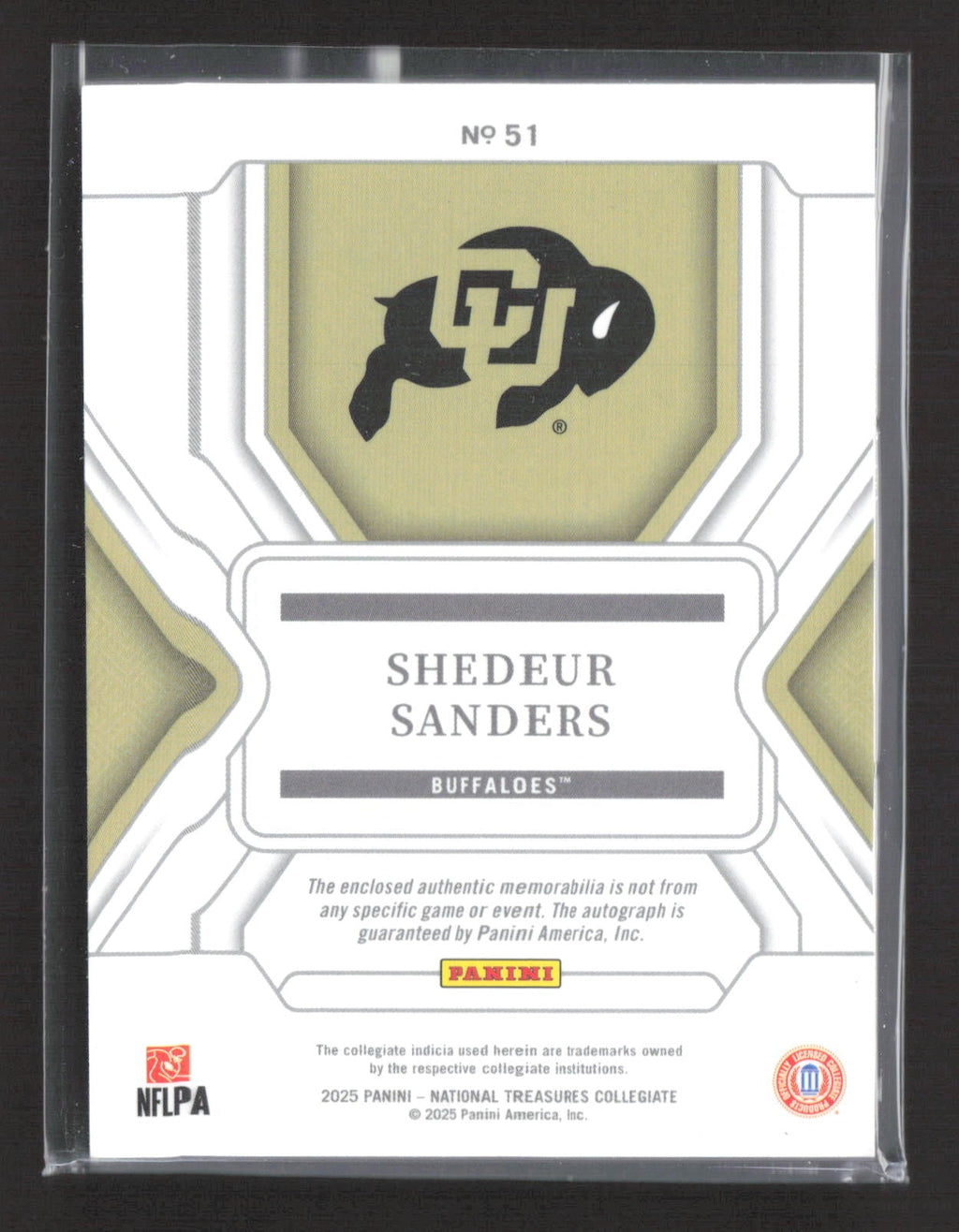 2025 National Treasures Collegiate Shedeur Sanders #51 04/11 RC Patch Auto