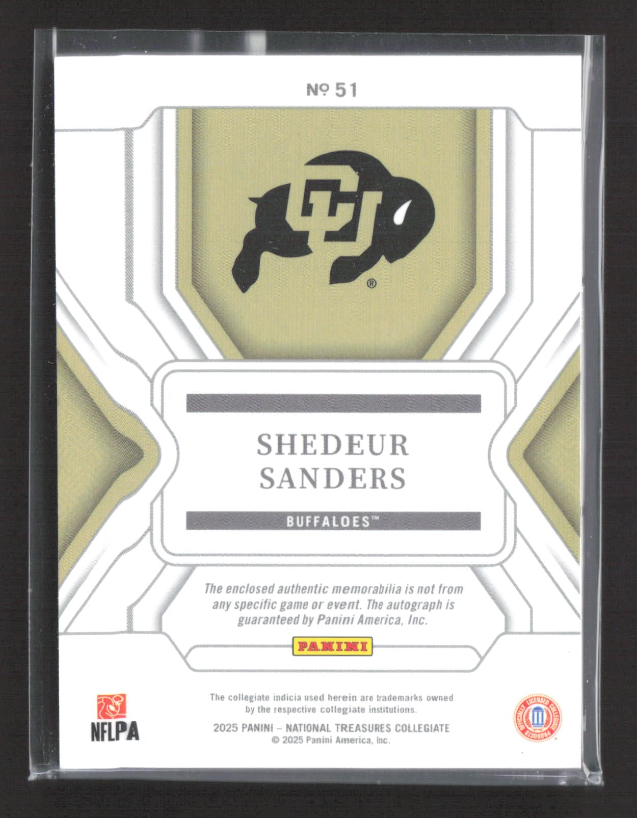 2025 National Treasures Collegiate Shedeur Sanders #51 04/11 RC Patch Auto