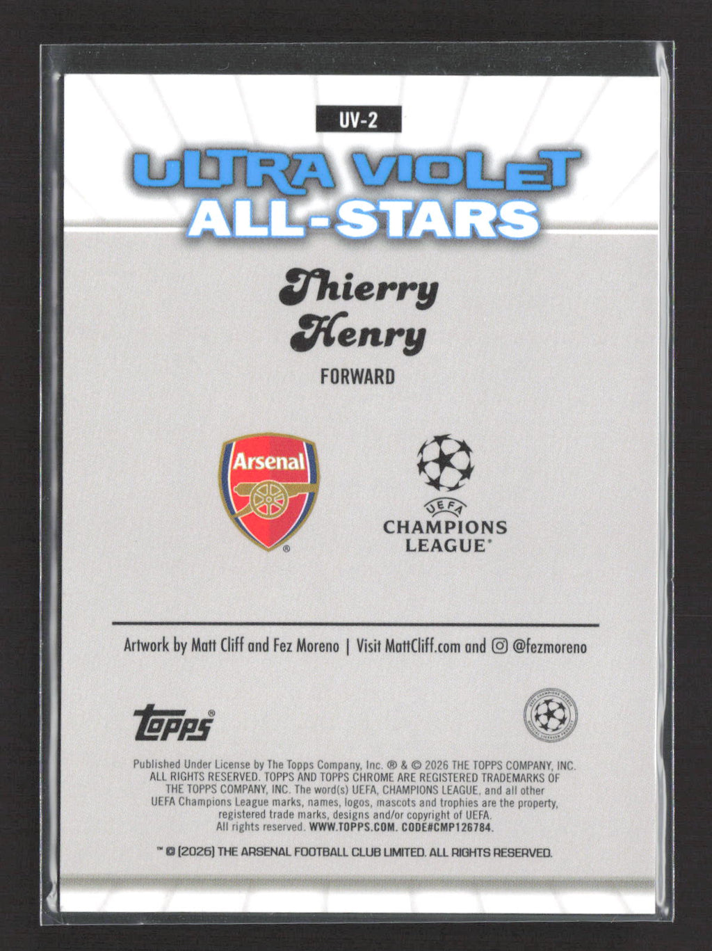 2026 Topps Chrome Ultra Violet All-Stars Thierry Henry #UV-2