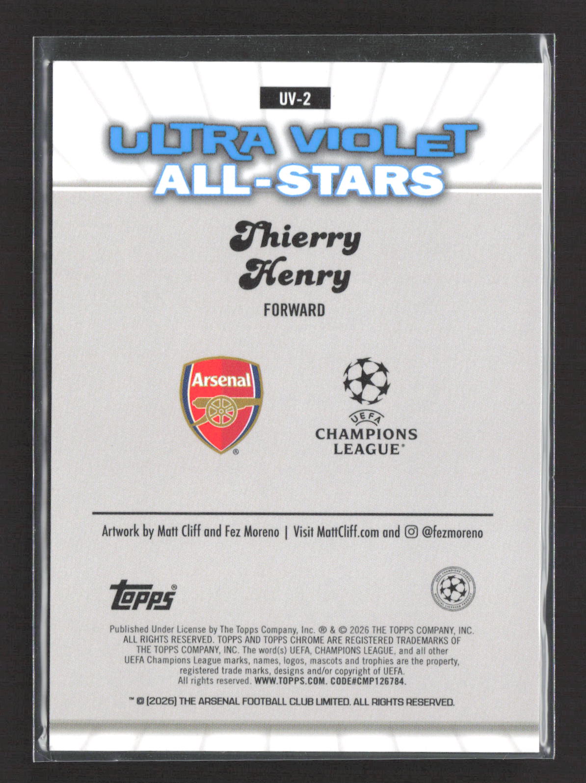 2026 Topps Chrome Ultra Violet All-Stars Thierry Henry #UV-2