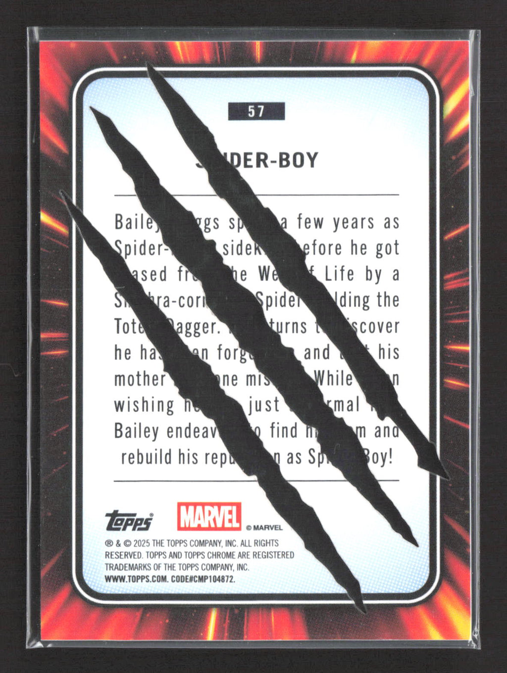 2025 Topps Chrome Marvel #57 Spider Boy Clawed /20
