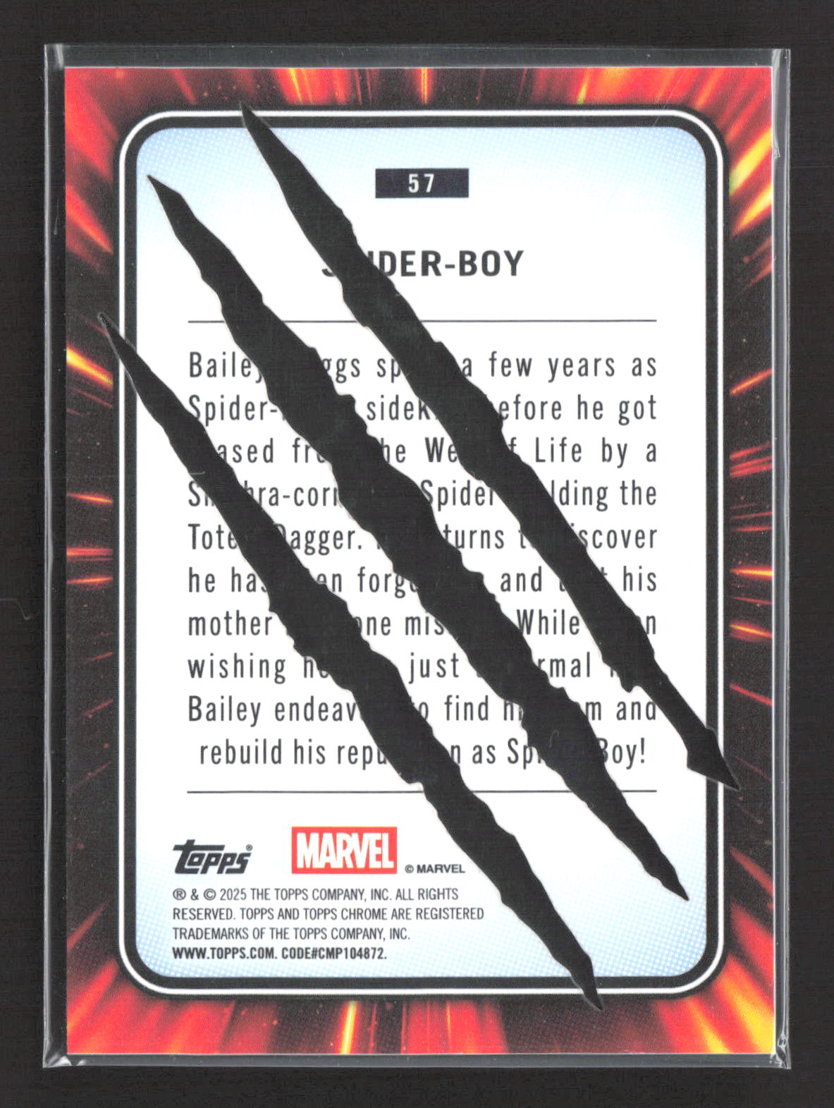 2025 Topps Chrome Marvel #57 Spider Boy Clawed /20