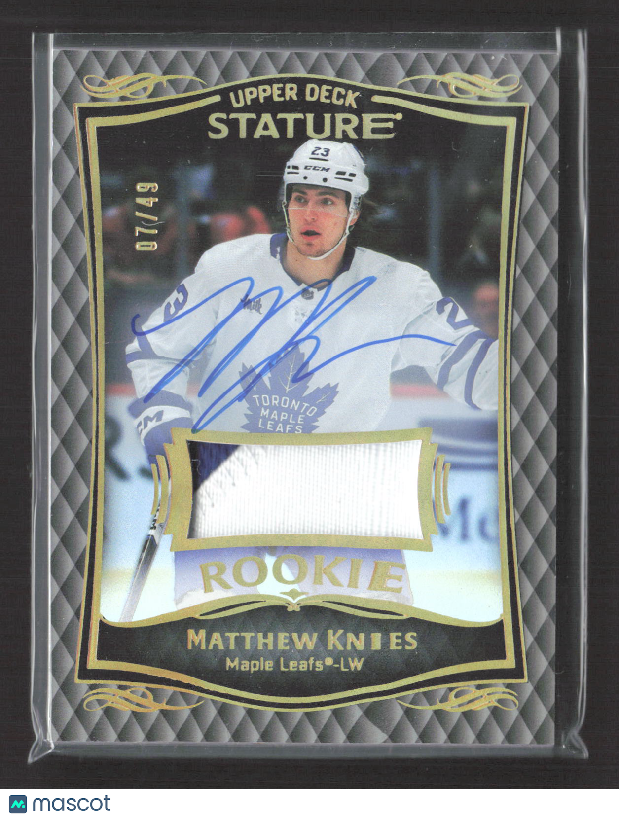 2025 Upper Deck Stature Matthew Knies #42 Patch 07/49 Patch Auto