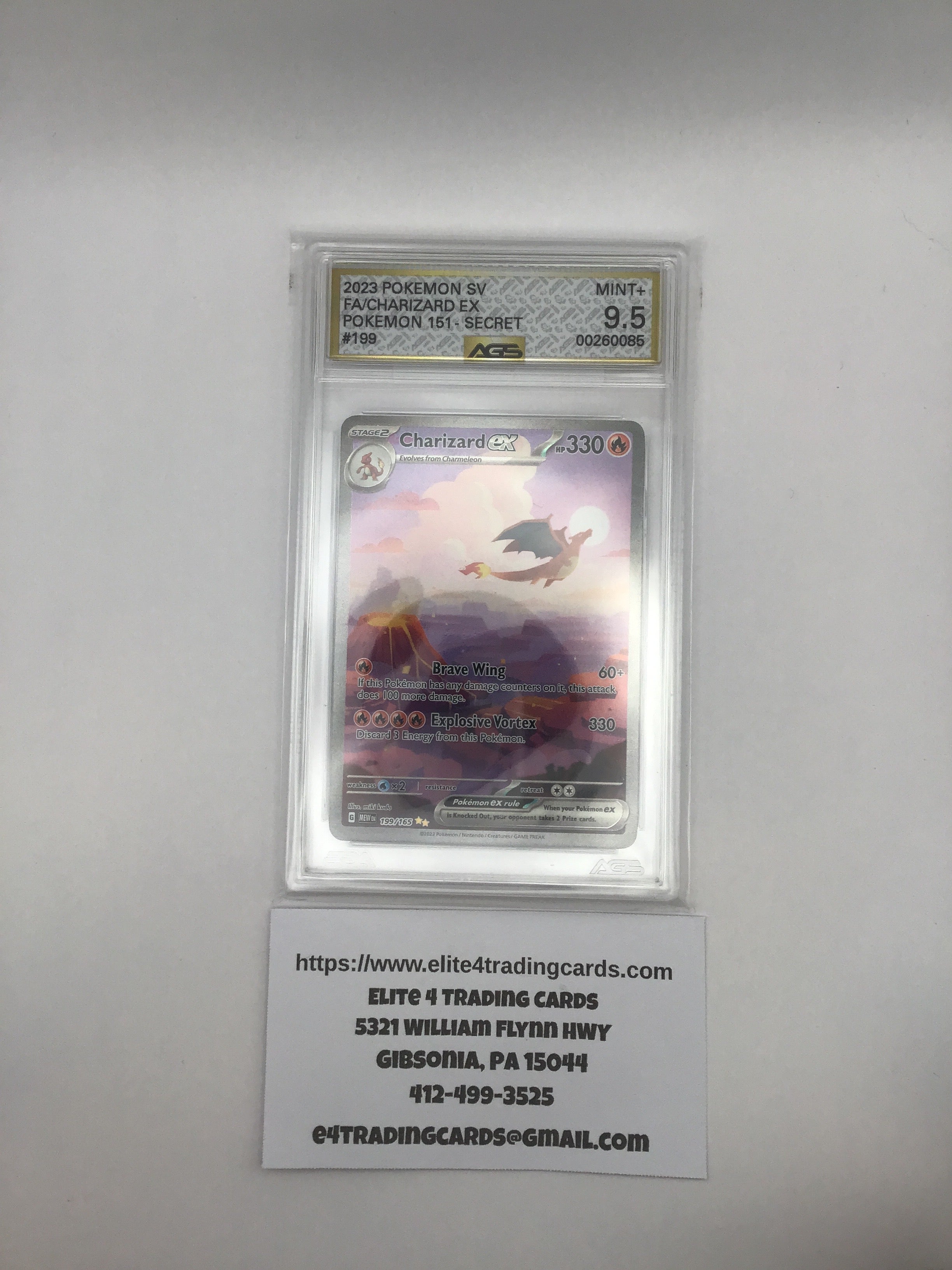 Charizard ex #199 Pokemon Scarlet & Violet 151 (AGS 9.5)